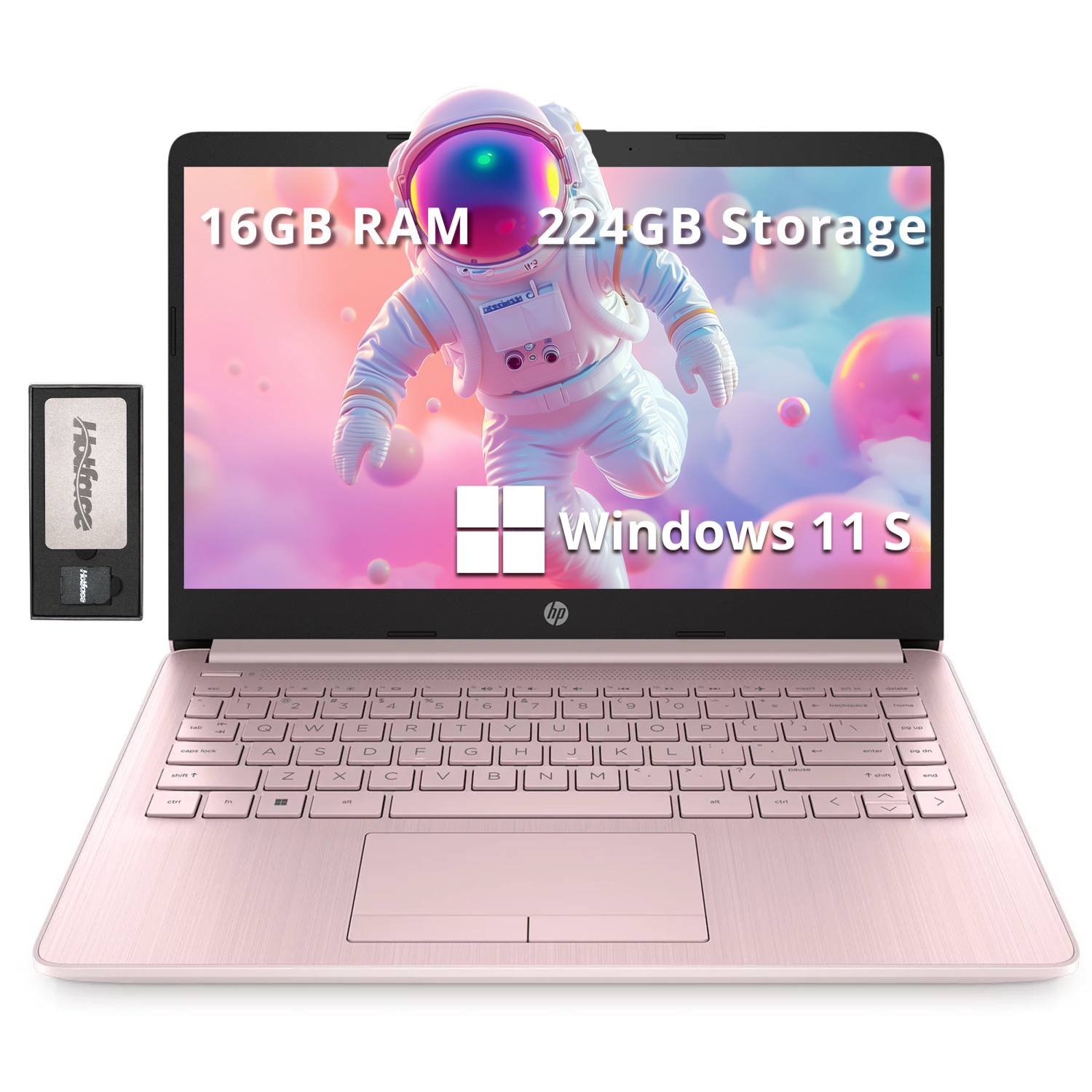 HP Premium Stream 14" HD BrightView Laptop, Intel Celeron N4120, 224GB Storage(64GB eMMC+160GB Docking Station Set), 16GB RAM, Intel UHD Graphics, 1