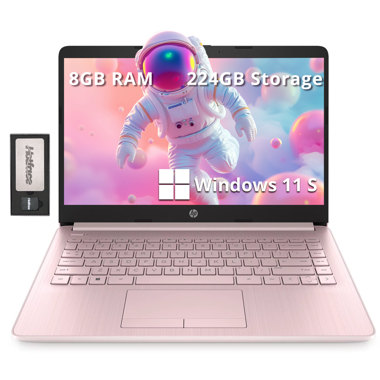 HP Premium Stream 14" HD BrightView Laptop, Intel Celeron N4120, 224GB Storage(64GB eMMC+160GB Docking Station Set), 8GB RAM, Intel UHD Graphics, 1