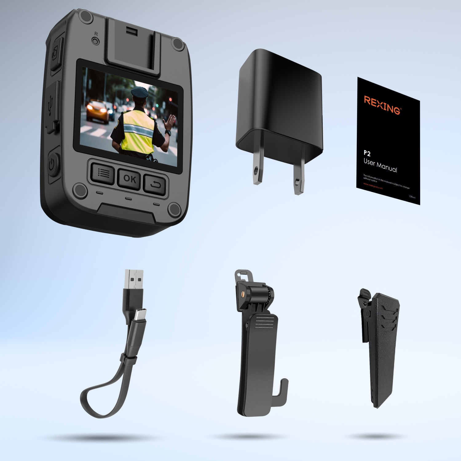 Rexing P2 1080p FHD Body Camera with Type-C Port - Black