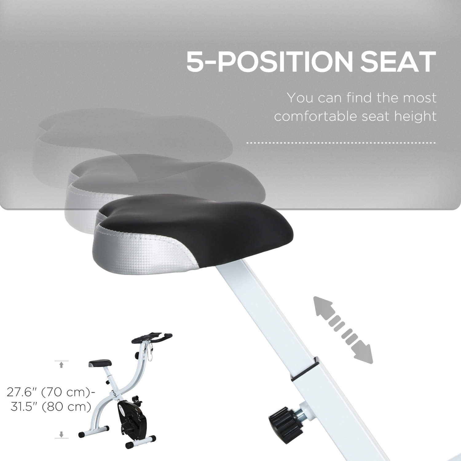 Soozier Foldable Exercise Bike, Quiet Stationary Bike with 8-Level Magnetic Resistance, Pulse Sensor, Wheels and LCD Monitor, Black