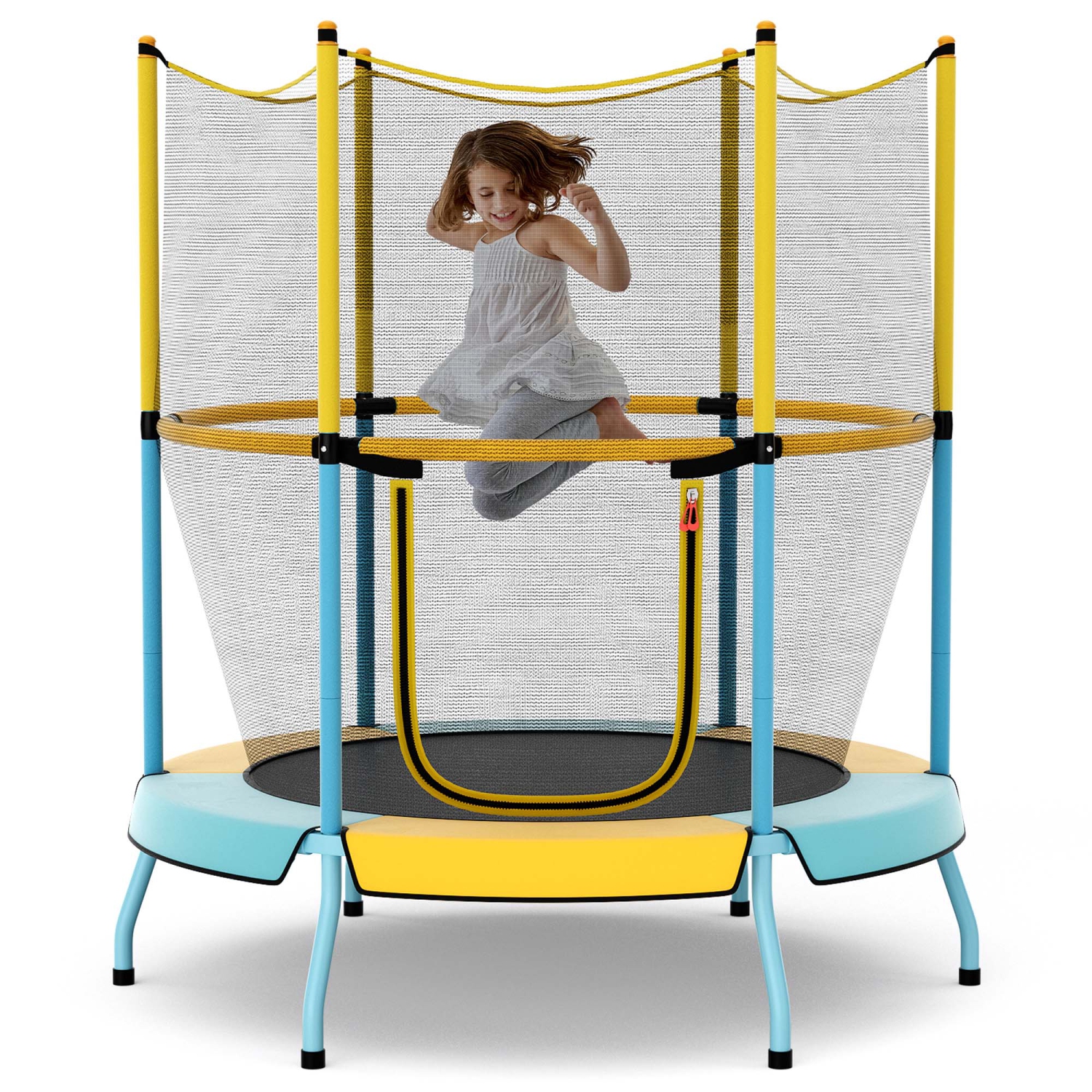 Costway 48" Toddler Trampoline for Kids with Safety Enclosure Net Heavy-duty Frame