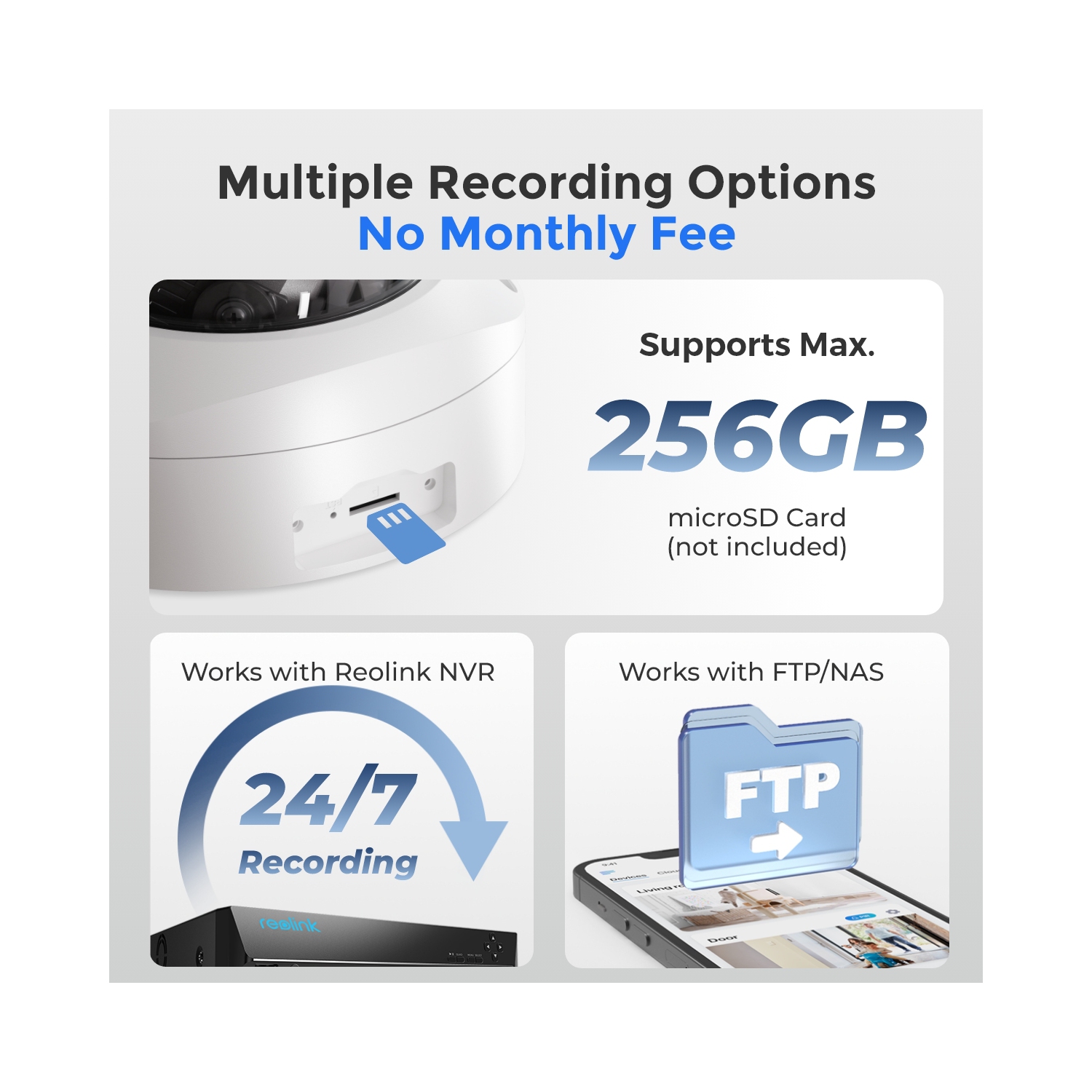 Reolink Smart 4K 8MP PoE Camera with IK10 Vandal-Proof Rating, 5X Optical Zoom, Color Night Vision, RLC-843A