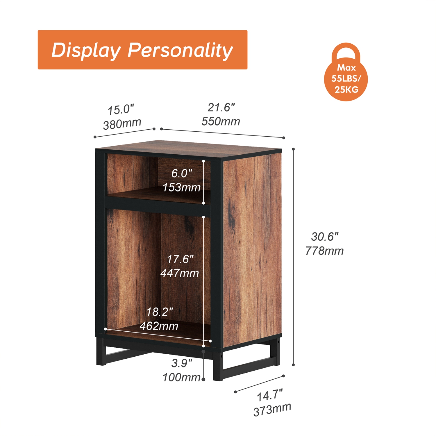 WAMPAT Storage Cabinet with 2 Storage, Modern Sideboard Buffet Cabinets with Metal Base, Coffee bar Accent Cabinet for Living Room, Bedroom, Hallway,