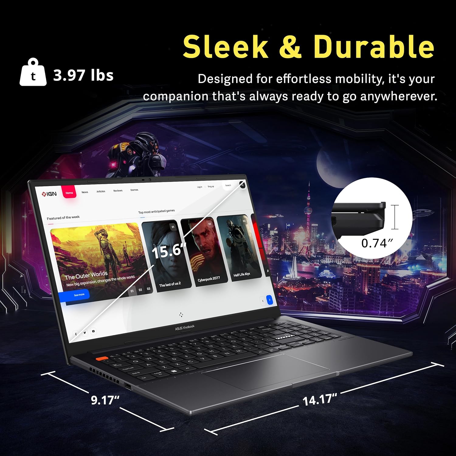ASUS VivoBook S 15 Slim 15.6" FHD Laptop, AMD Ryzen 5 5600H, 1.16TB Storage(1TB SSD +160GB Docking Station Set), 8GB RAM, AMD Radeon Graphics,