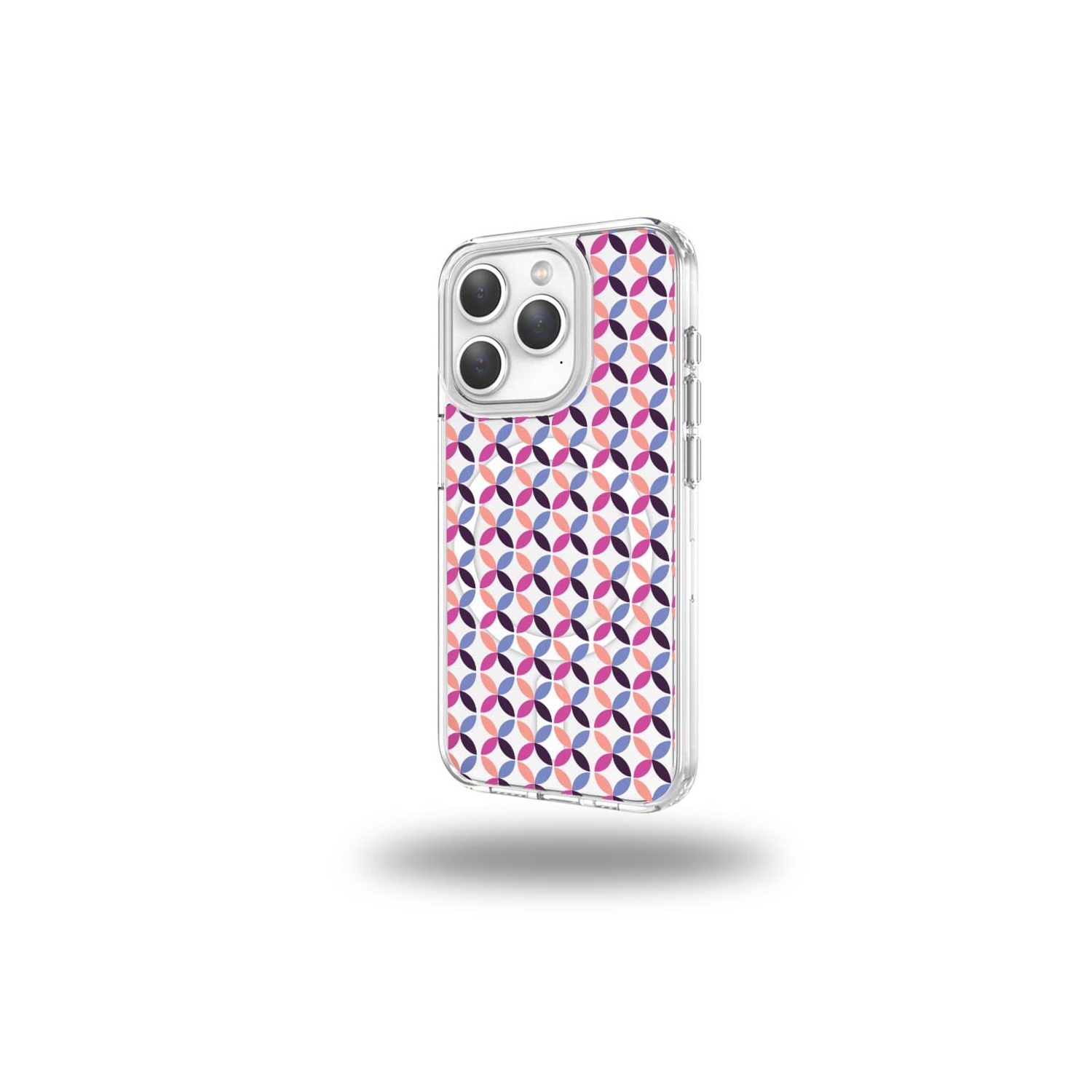 iPhone 15 Pro Max Clear Case - Pink Celestial Petal Design