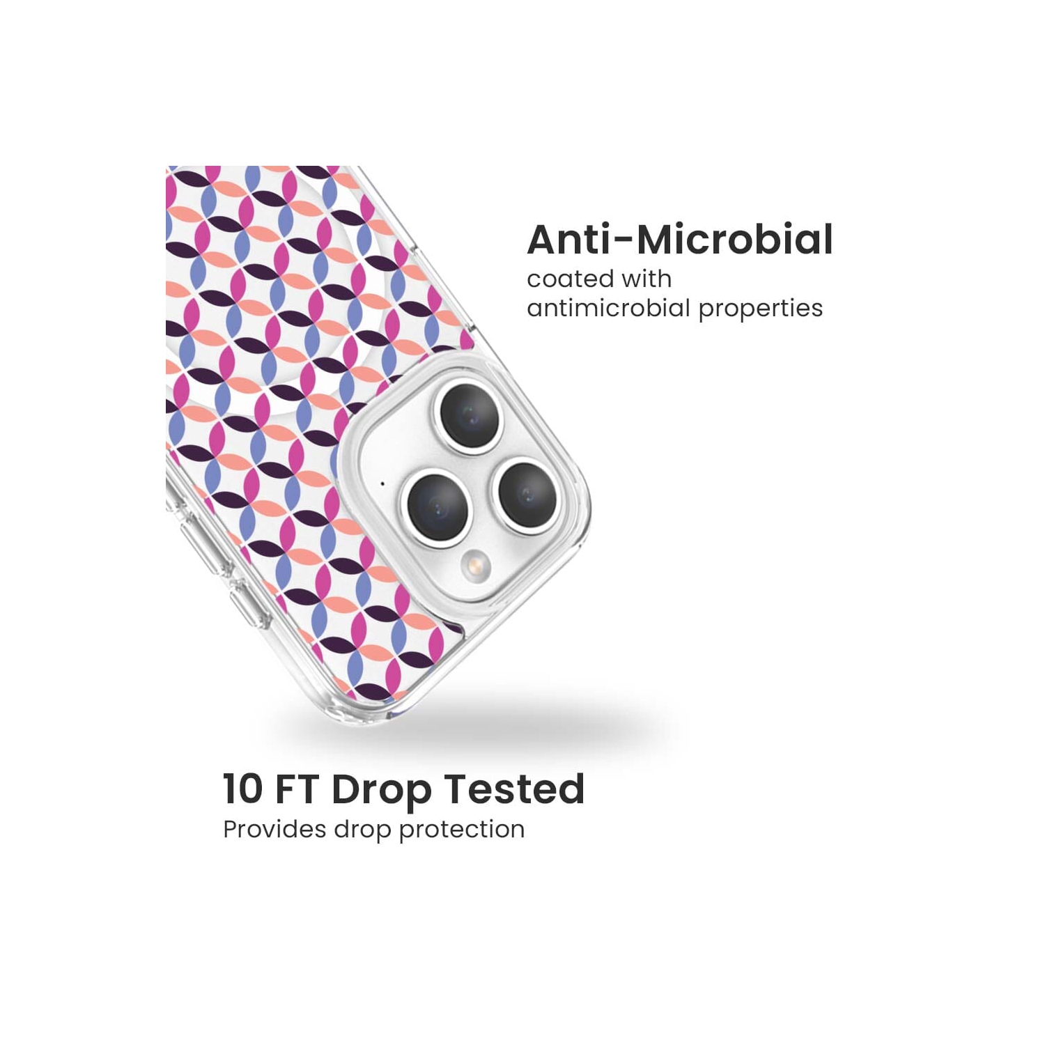 iPhone 15 Pro Max Clear Case - Pink Celestial Petal Design