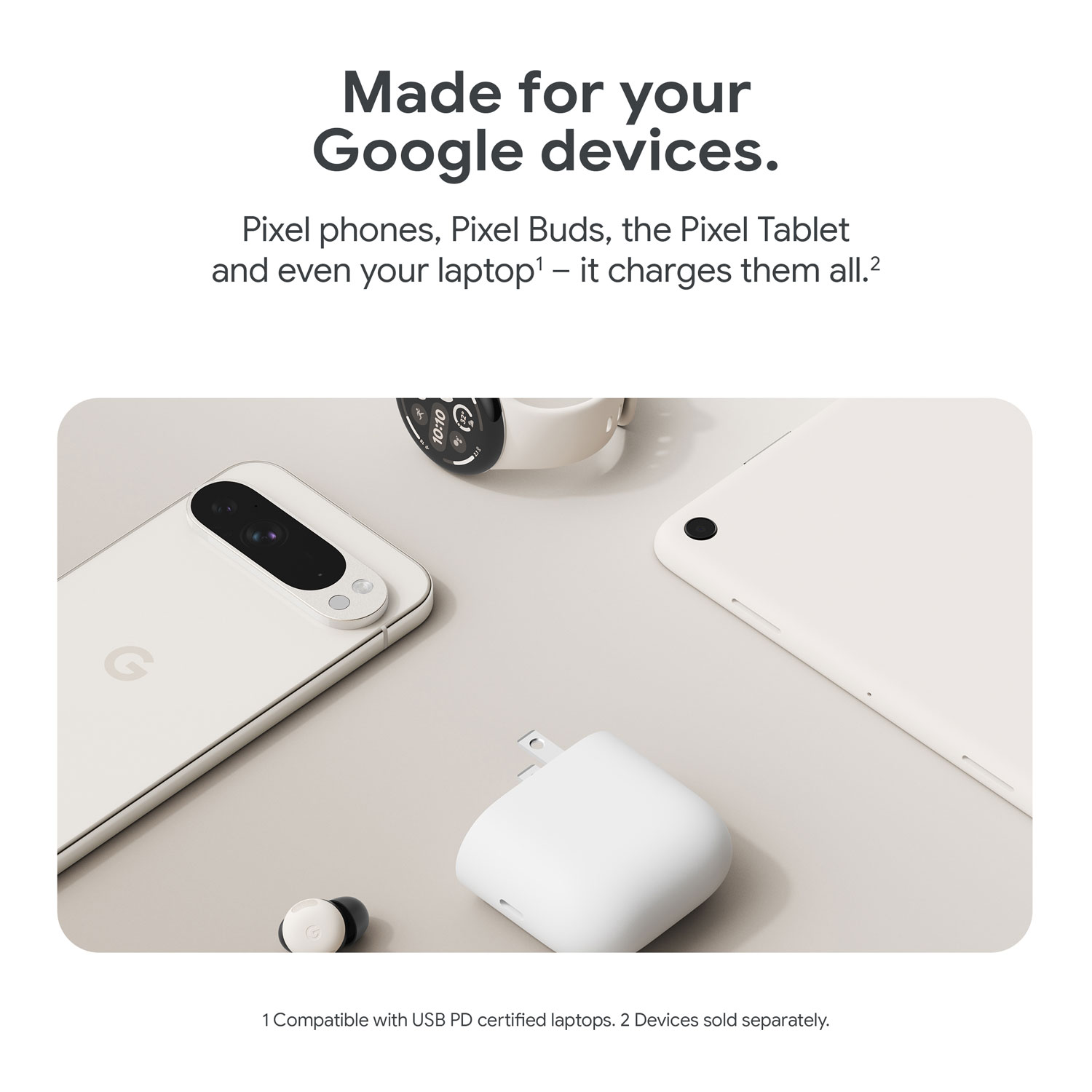 Chargeur mural USB-C à recharge rapide 45 W de Google