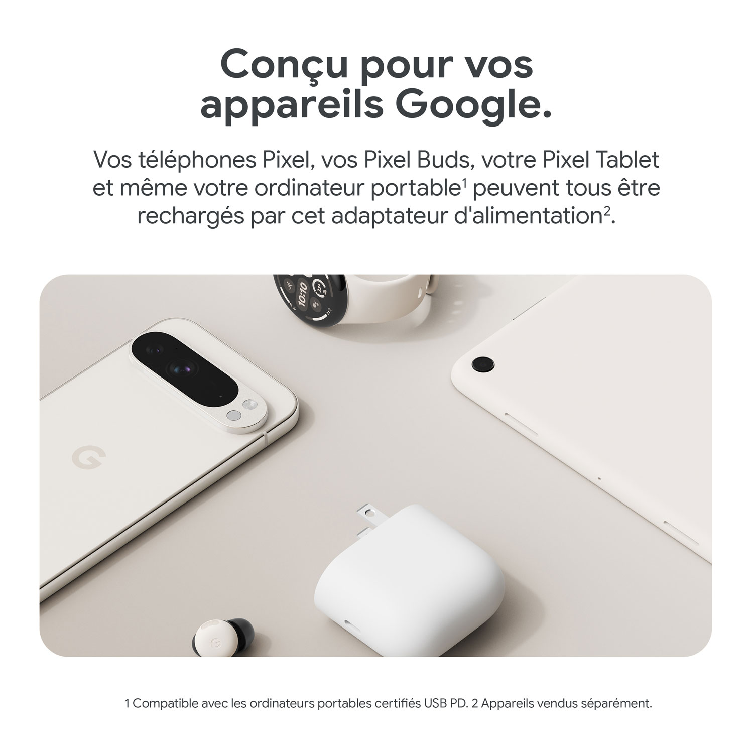 Chargeur mural USB-C à recharge rapide 45 W de Google