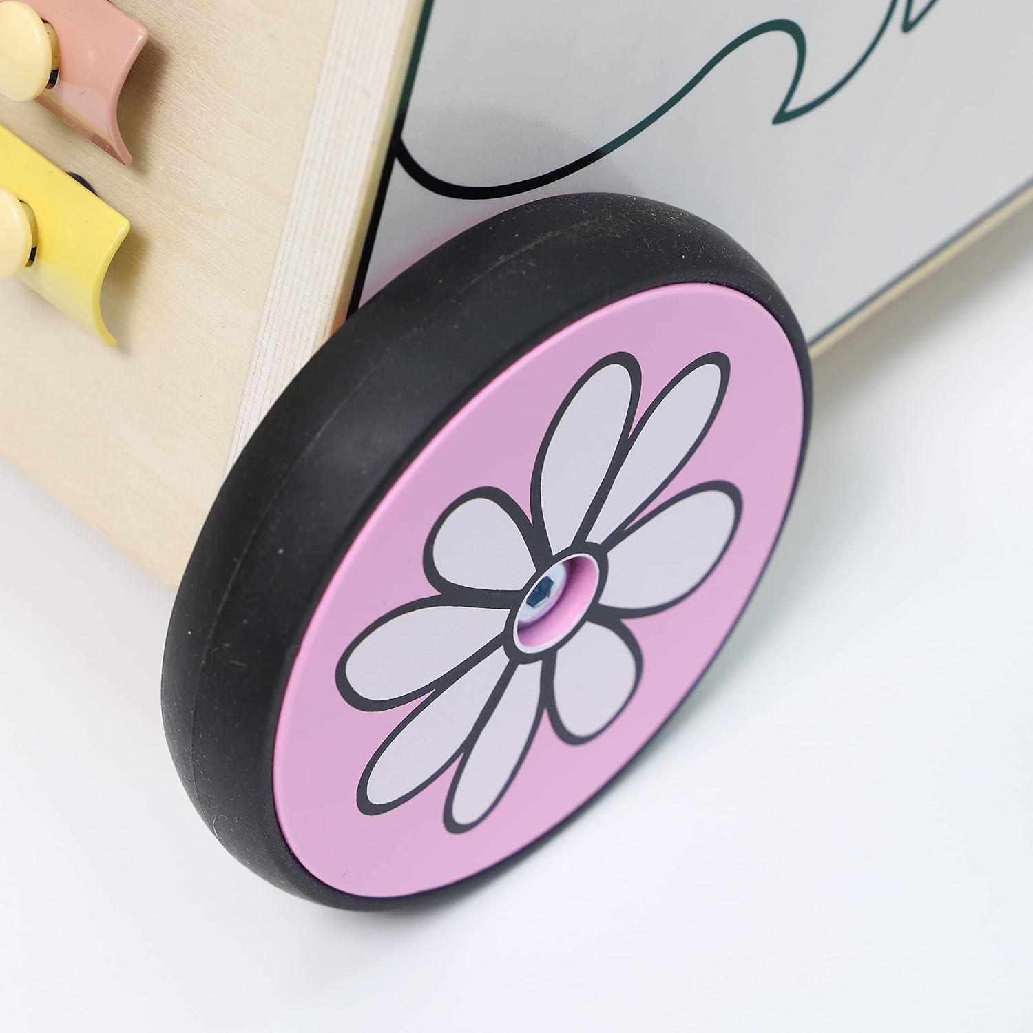 Hopscotch Squad Sit-to-Stand Learning Walker Unicorn Themed Interactive Wooden Push & Pull Baby Walker with Multiple Activities to Develop Motor