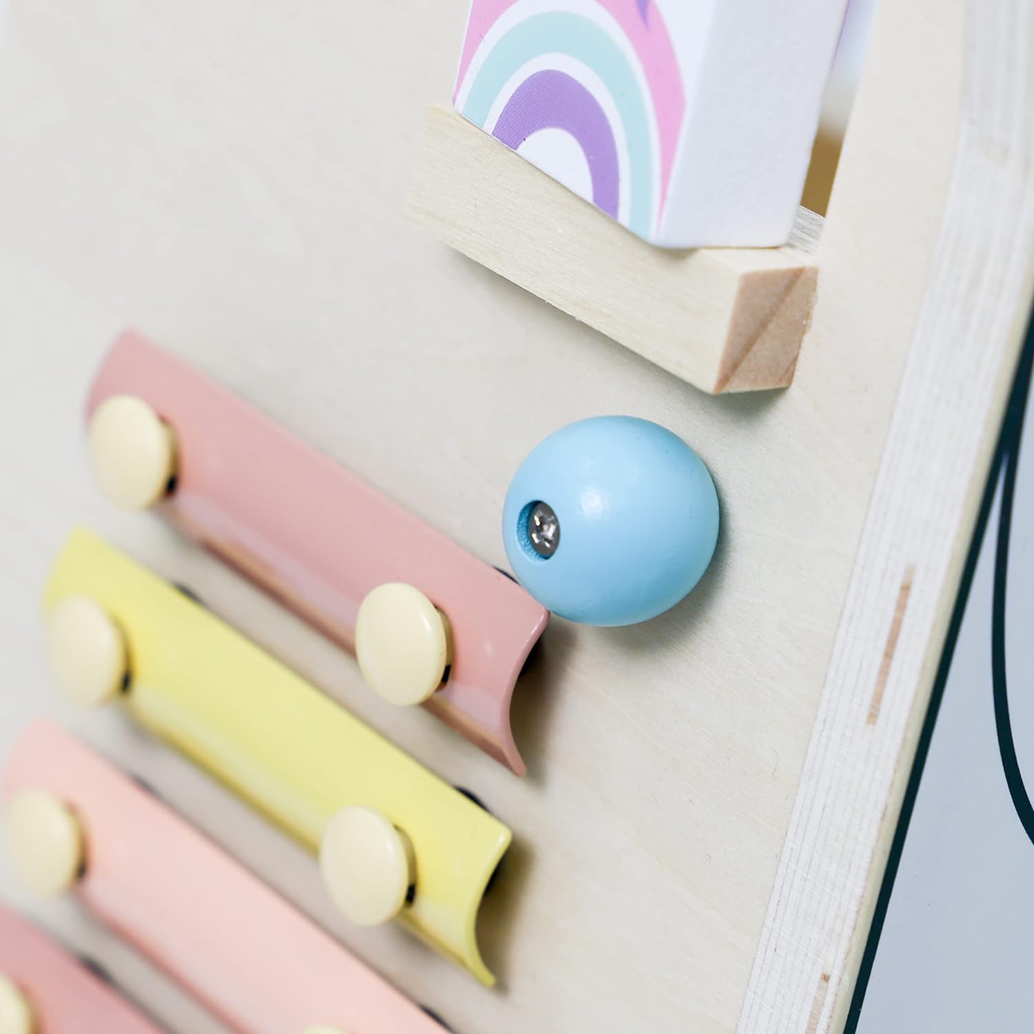 Hopscotch Squad Sit-to-Stand Learning Walker Unicorn Themed Interactive Wooden Push & Pull Baby Walker with Multiple Activities to Develop Motor