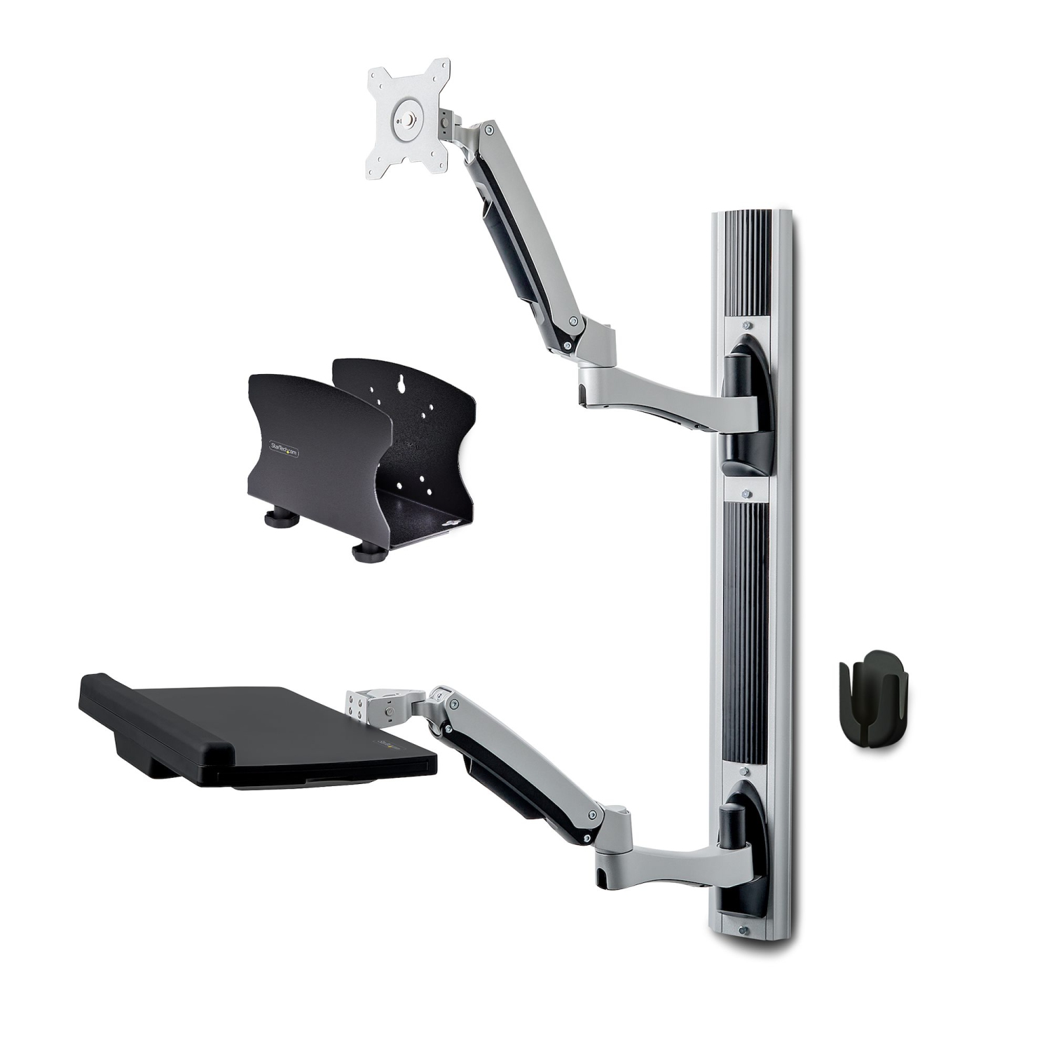 Startech Monitor Mount & Keyboard Tray, Standing Desk w/PC Bracket Wall Mount Workstation -