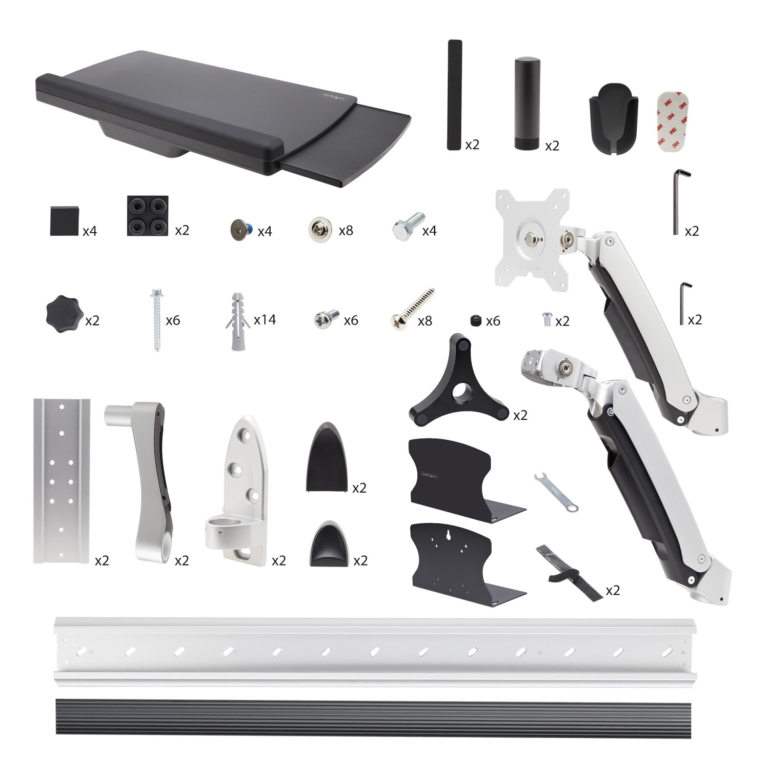 Startech Monitor Mount & Keyboard Tray, Standing Desk w/PC Bracket Wall Mount Workstation -