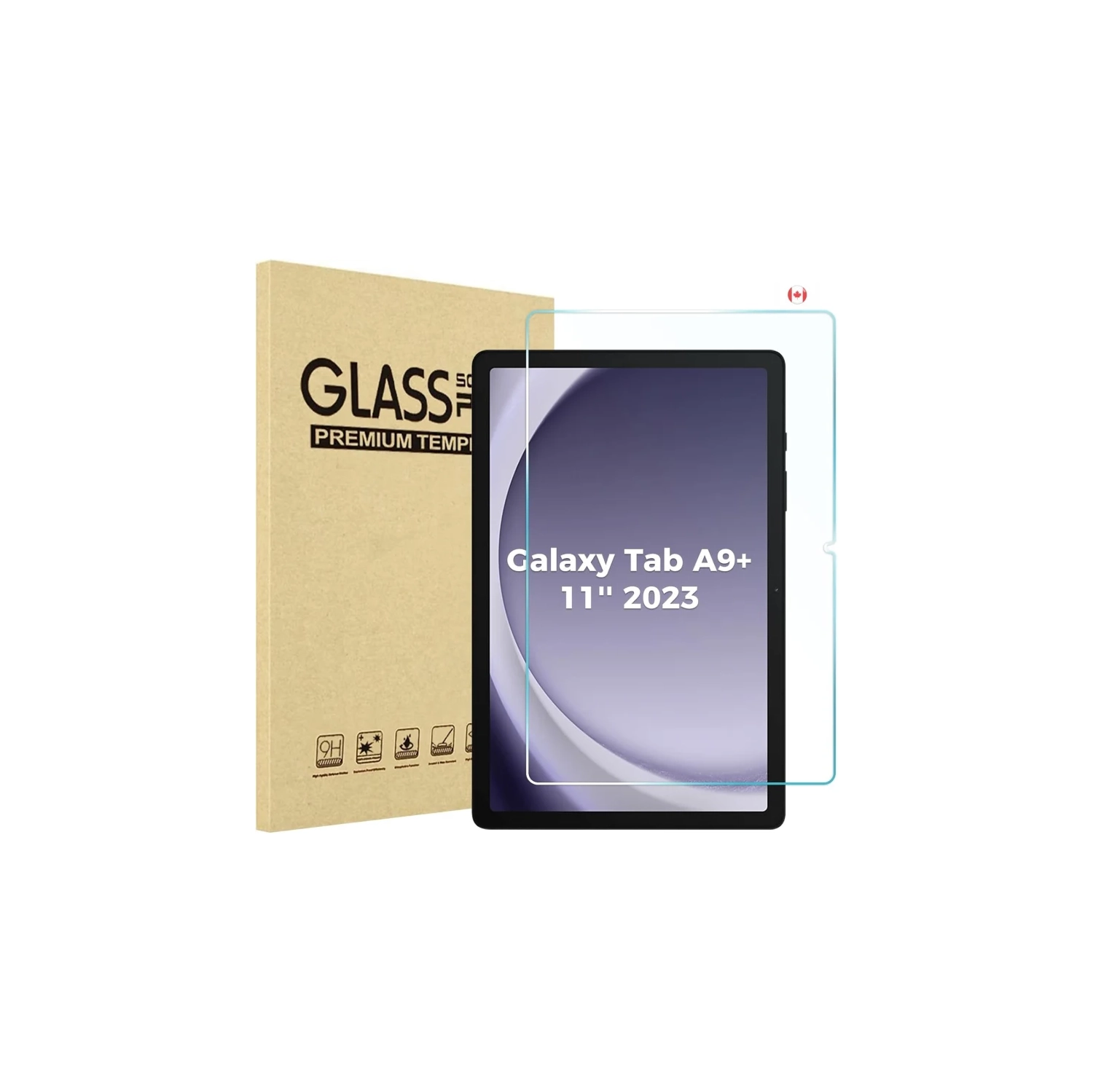 Paquet de 1 protecteurs d'écran en verre trempé pour Galaxy Tab A9 plus de 11 po de 2023 - protecteur d'écran pour tablette Galaxy Tab A9+ de 11 po