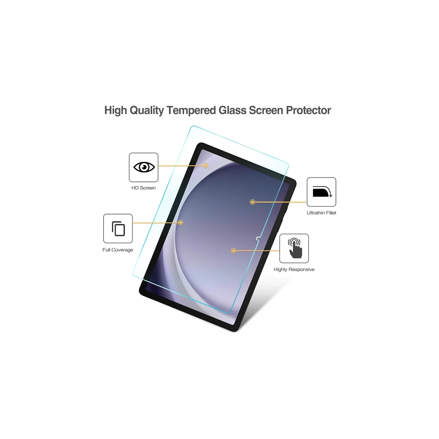 Paquet de 1 protecteurs d'écran en verre trempé pour Galaxy Tab A9 plus de 11 po de 2023 - protecteur d'écran pour tablette Galaxy Tab A9+ de 11 po