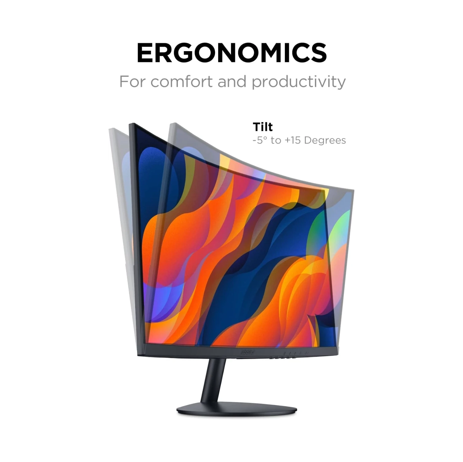 24-Inch Curved Gaming Monitor - Full HD 1080P 60Hz, 1800R LCD, HDMI VGA, Eye Care, Tilt Adjustment, Black