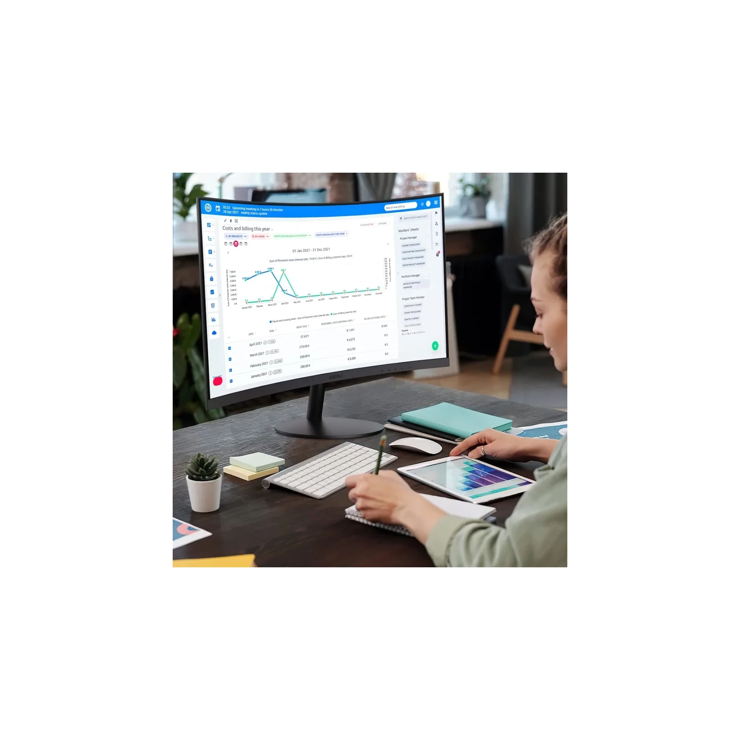 24-Inch Curved Gaming Monitor - Full HD 1080P 60Hz, 1800R LCD, HDMI VGA, Eye Care, Tilt Adjustment, Black