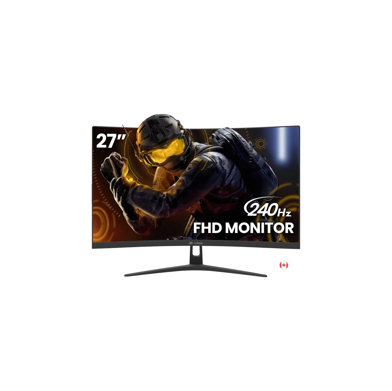 Moniteur de jeu incurvé 240&nbsp;Hz de 27 po, gris à gris 1&nbsp;ms, HD intégrale 1080P, sRVB 99 %, panneau va 1800R Freesync, ports HDMI/DP,
