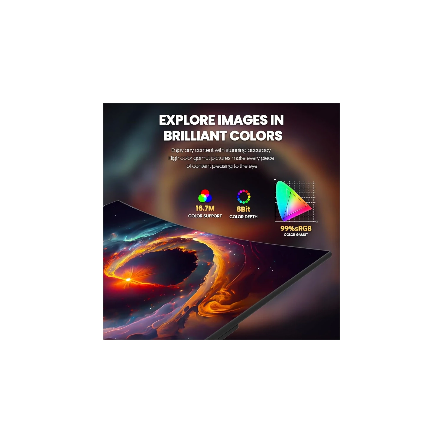 Moniteur de jeu incurvé 240&nbsp;Hz de 27 po, gris à gris 1&nbsp;ms, HD intégrale 1080P, sRVB 99 %, panneau va 1800R Freesync, ports HDMI/DP,