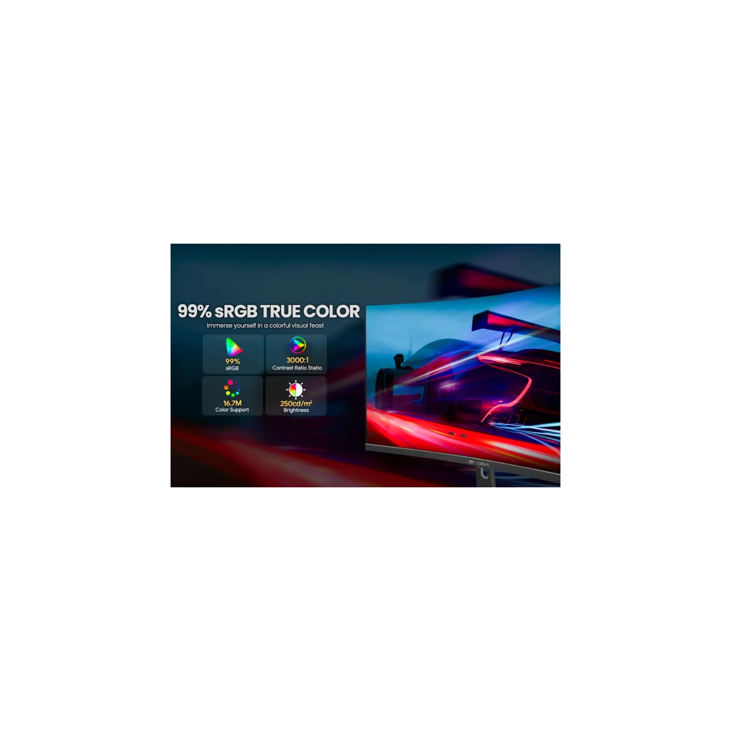 Moniteur de jeu incurvé 240&nbsp;Hz de 27 po, gris à gris 1&nbsp;ms, HD intégrale 1080P, sRVB 99 %, panneau va 1800R Freesync, ports HDMI/DP,