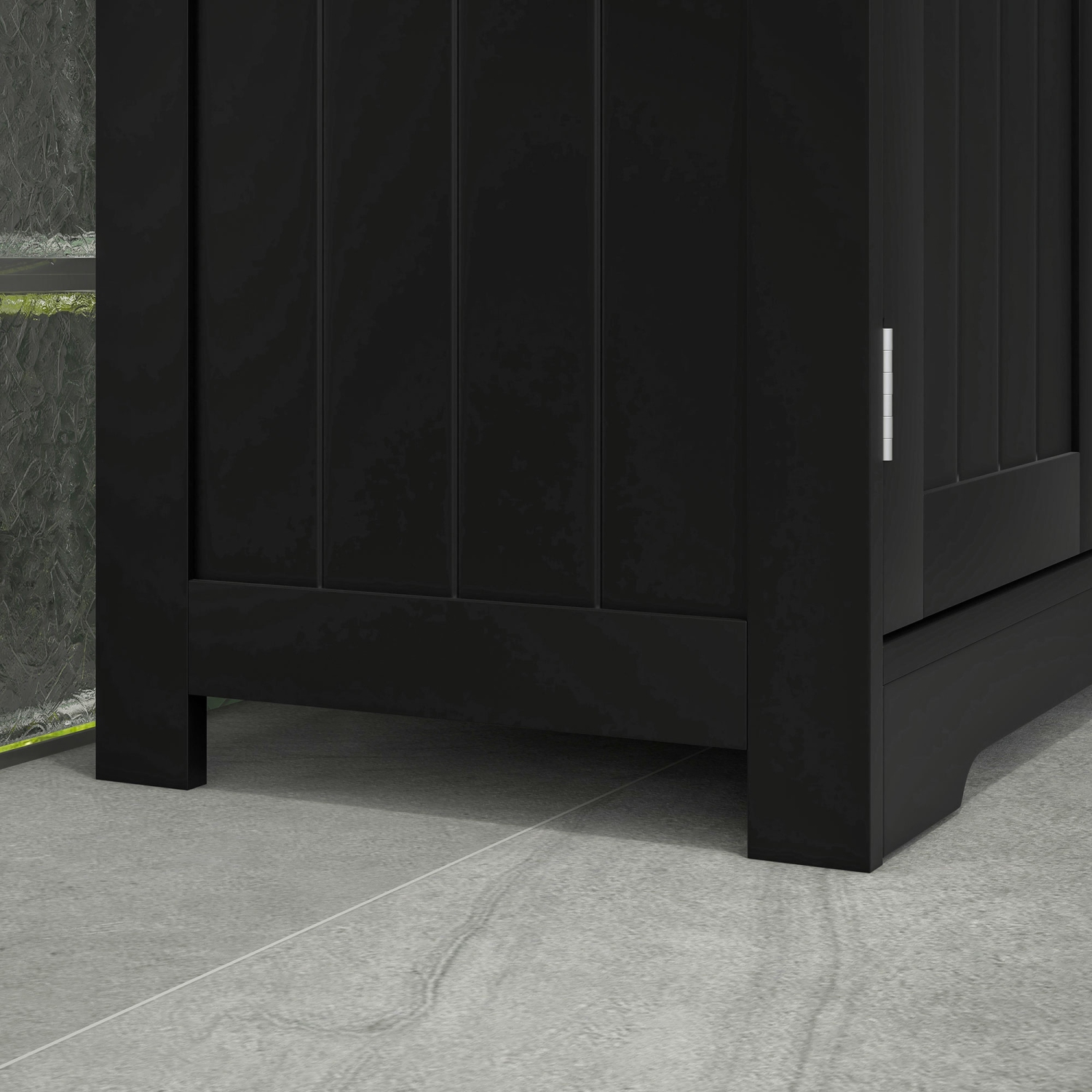 kleankin Freestanding Bathroom Storage Cabinet, Bathroom Floor Cabinet with 2 Drawers, Adjustable Shelf, for Living Room or Entryway, Black