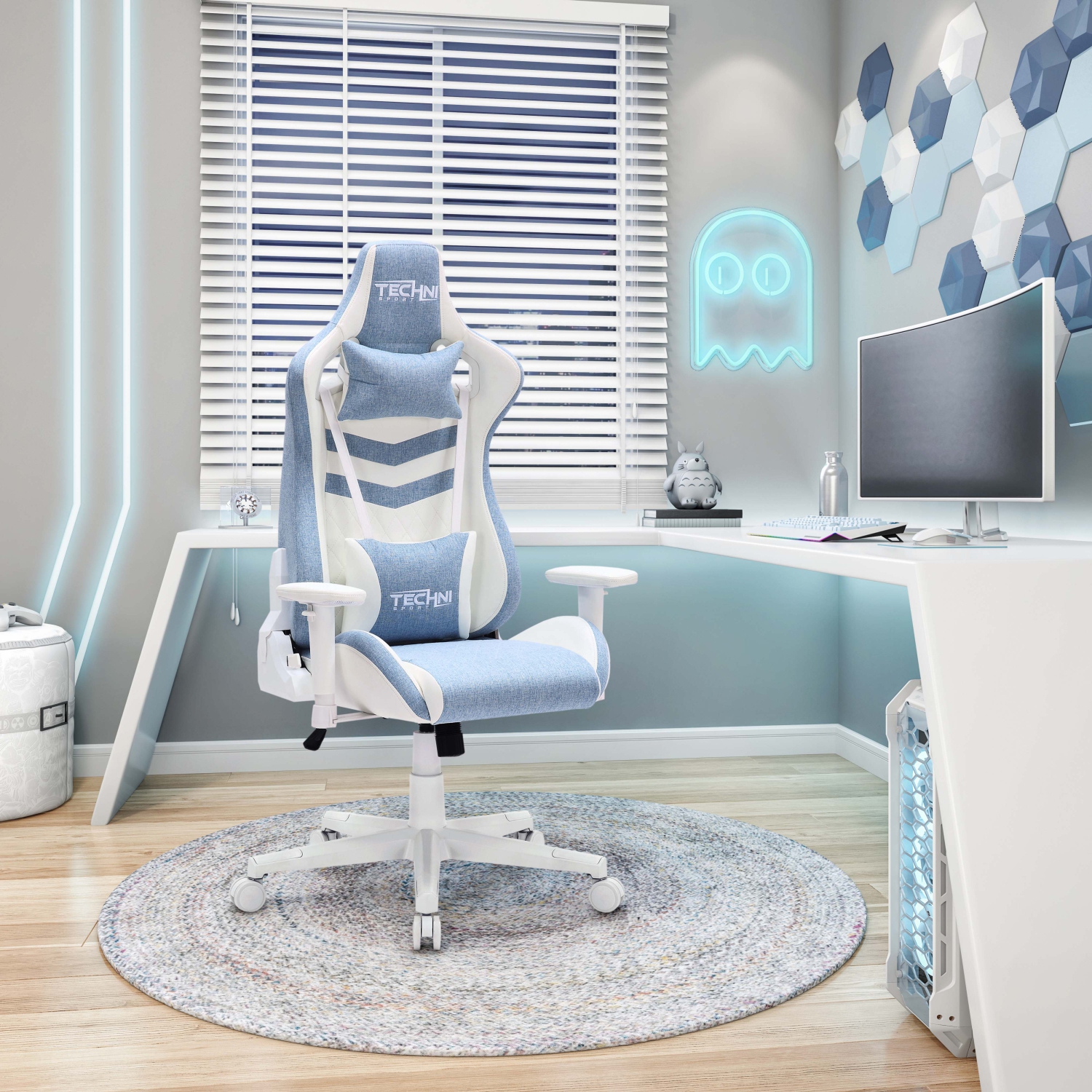 Techni Sport TS86 Ergonomic Pastel Gaming Chair- Blue
