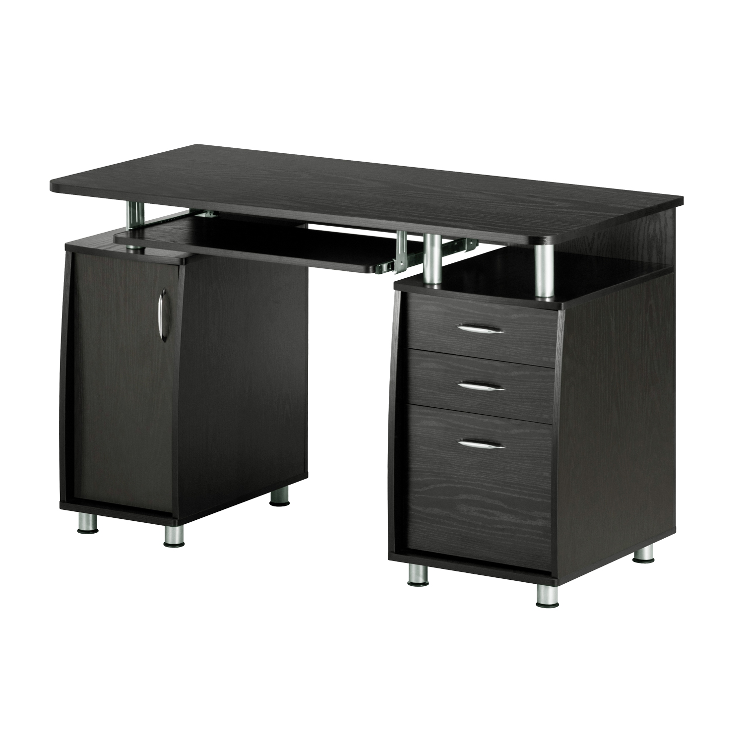 Techni Mobili Complete Workstation Computer Desk with Storage- Espresso