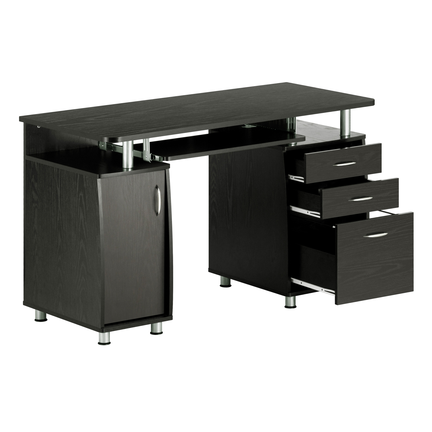 Techni Mobili Complete Workstation Computer Desk with Storage- Espresso