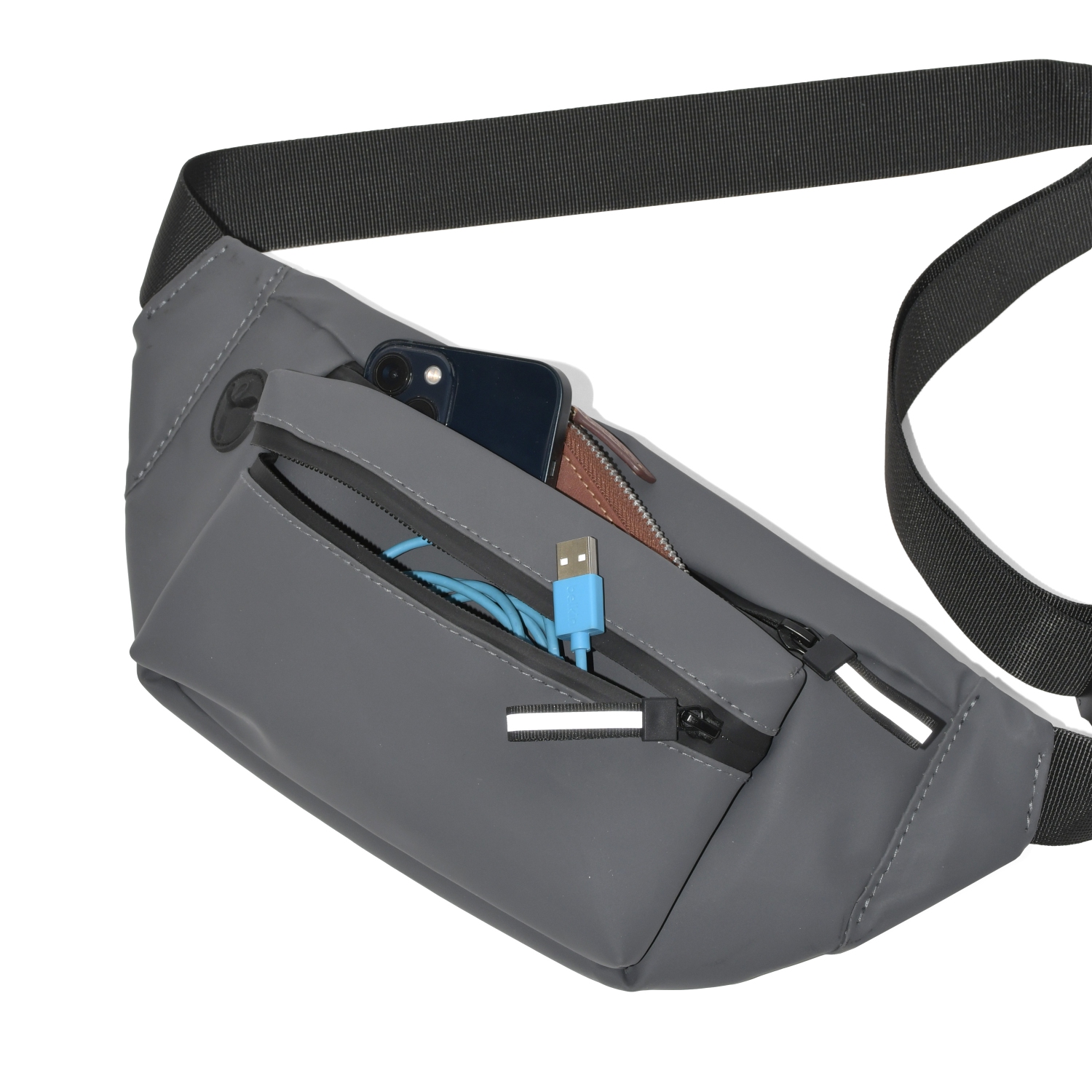 SAC À MAIN AVEC POCHETTE AVANT À FERMETURE À GLISSIÈRE