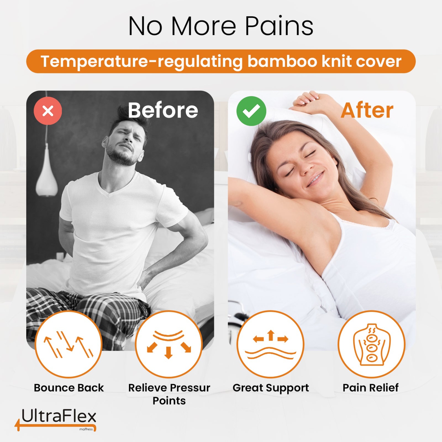 UltraFlex SleepTight- Reversible Gel-Infused Foam Mattress, Ideal for Bunk Beds, Trundle Beds, Caravans, RV, Bamboo Feel, CertiPUR-US® Certified,