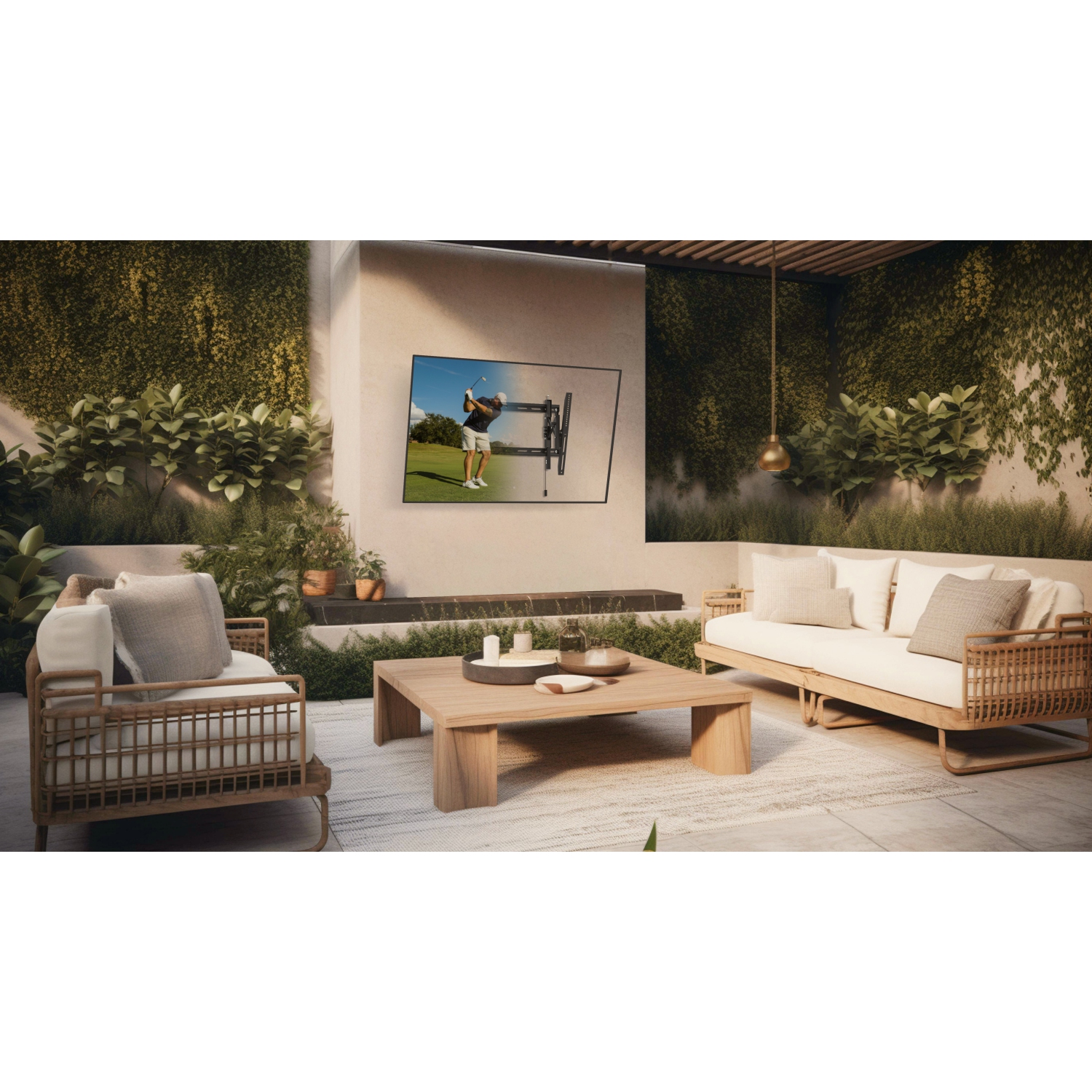 Kanto – Support mural extensible inclinable et verrouillable pour téléviseur à l’épreuve des intempéries TE300SG pour téléviseurs de 45 à 100 po