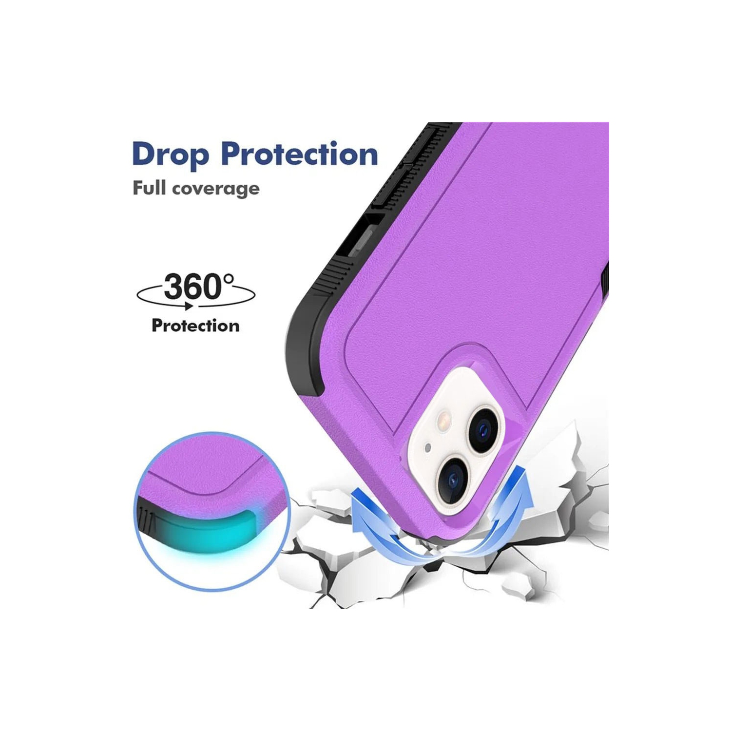 XCRS Apple iPhone 11 Case 6.1-inch 2019 Dual Layered Comm Rugged, Heavy Duty, Tuff Cover