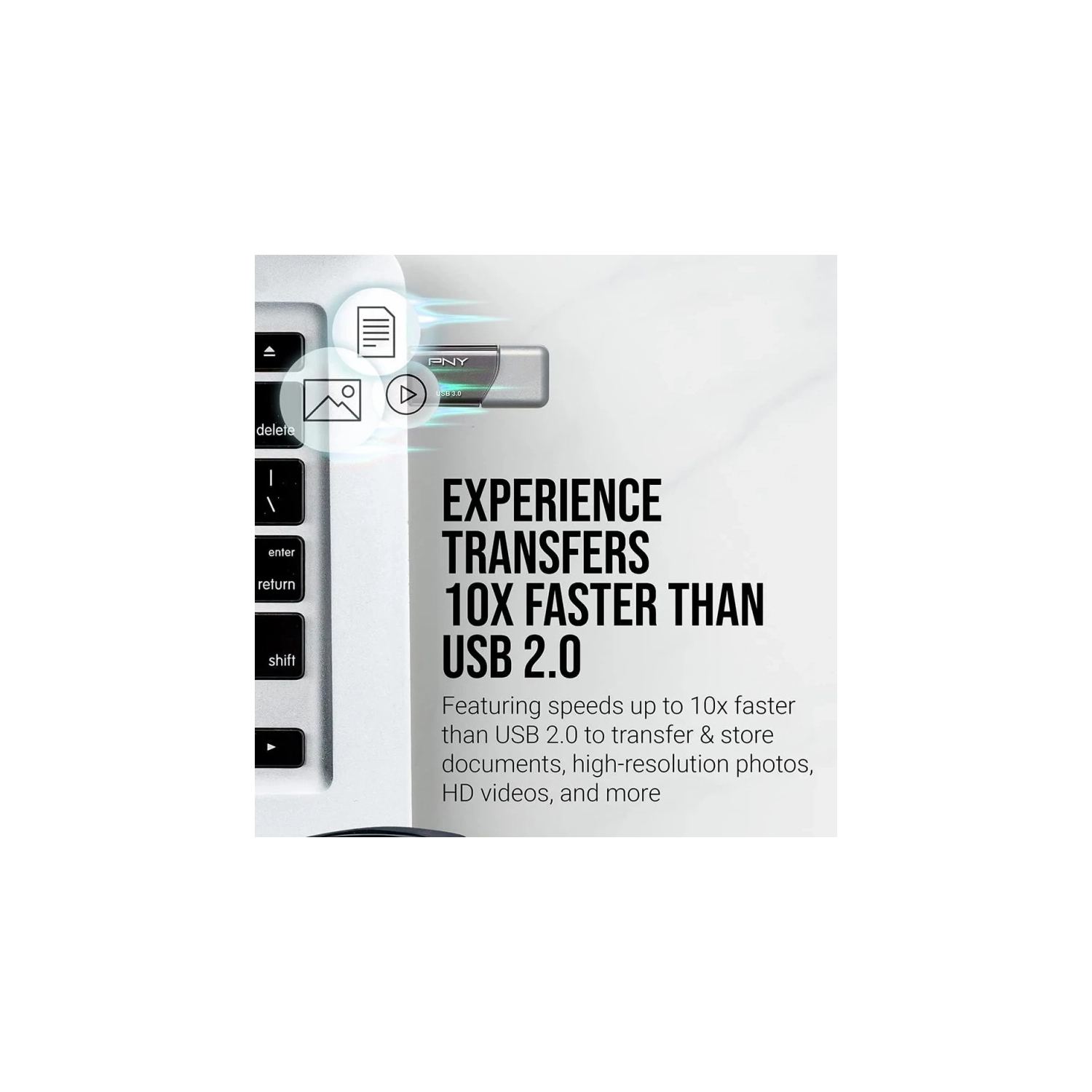 Clé USB 3,0 Turbo attaché de 3 Go de 64 Go - Paquet de 3 - Gris