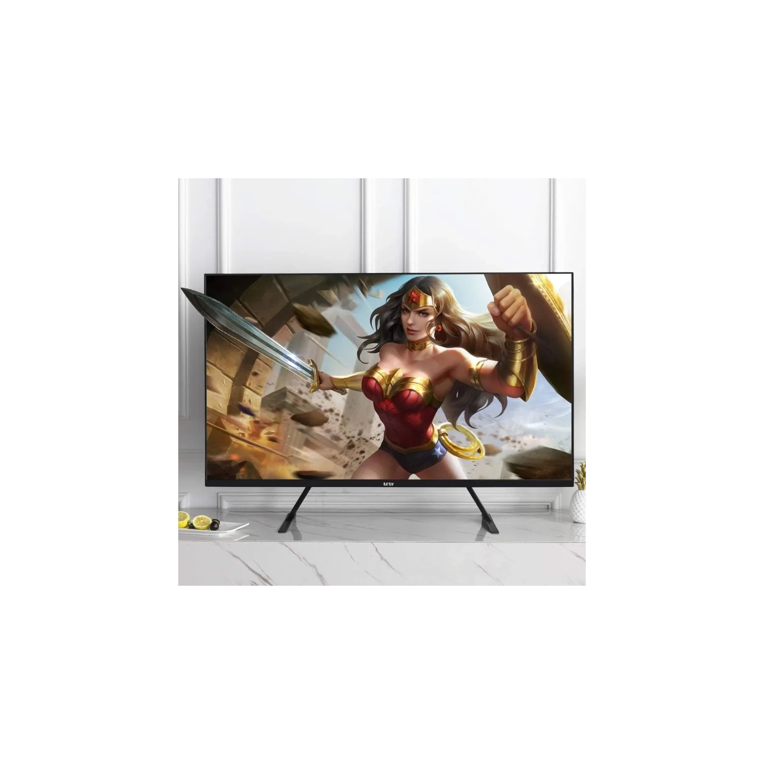 Universal TV Stand with Metal Legs for 22-65 Inch Flat & Curved TVs - Height Adjustable, VESA 75x75mm to 800x400mm