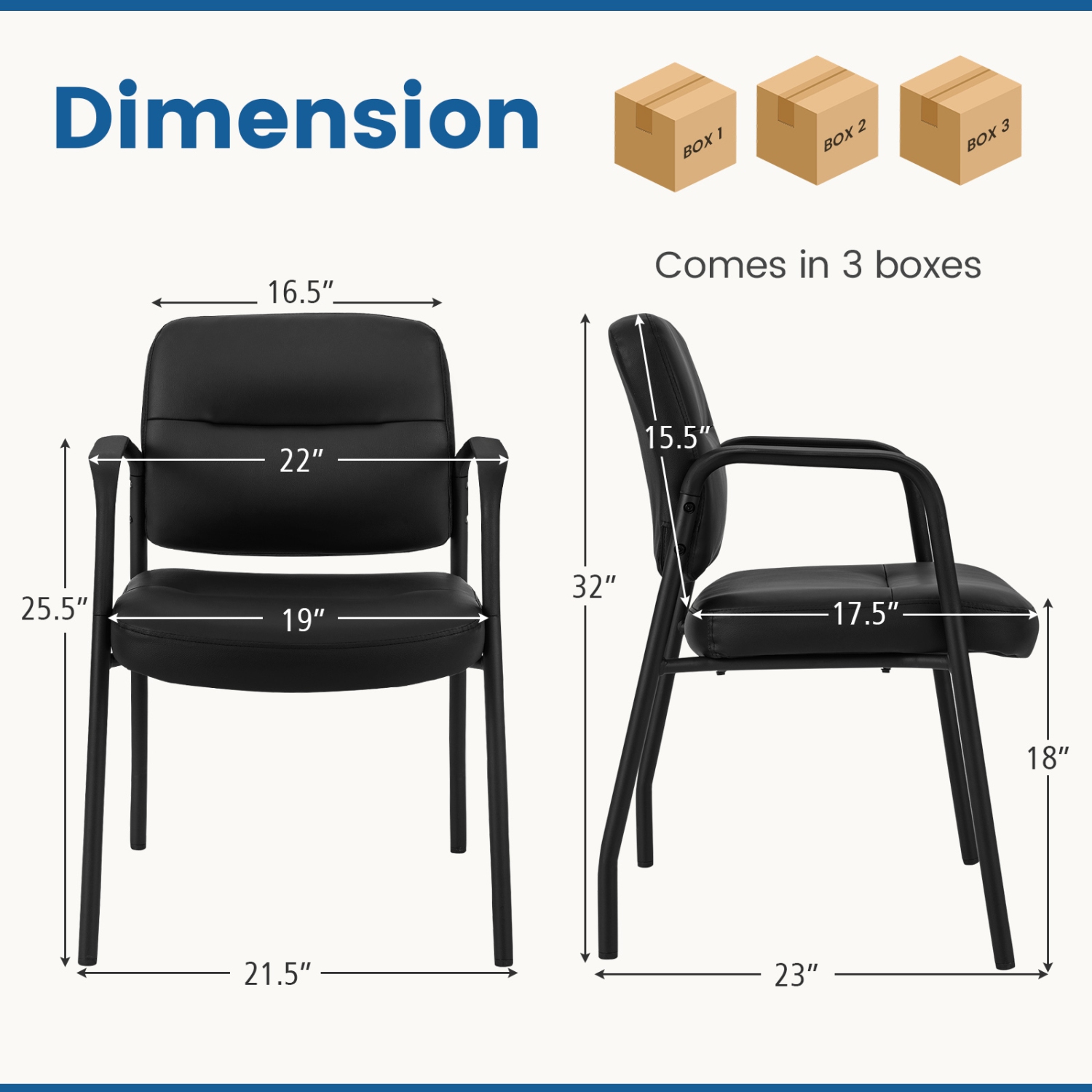 Fauteuil de salle d'attente sans roulettes de Costway Ensemble de 6 avec accoudoirs intégrés pour la réception