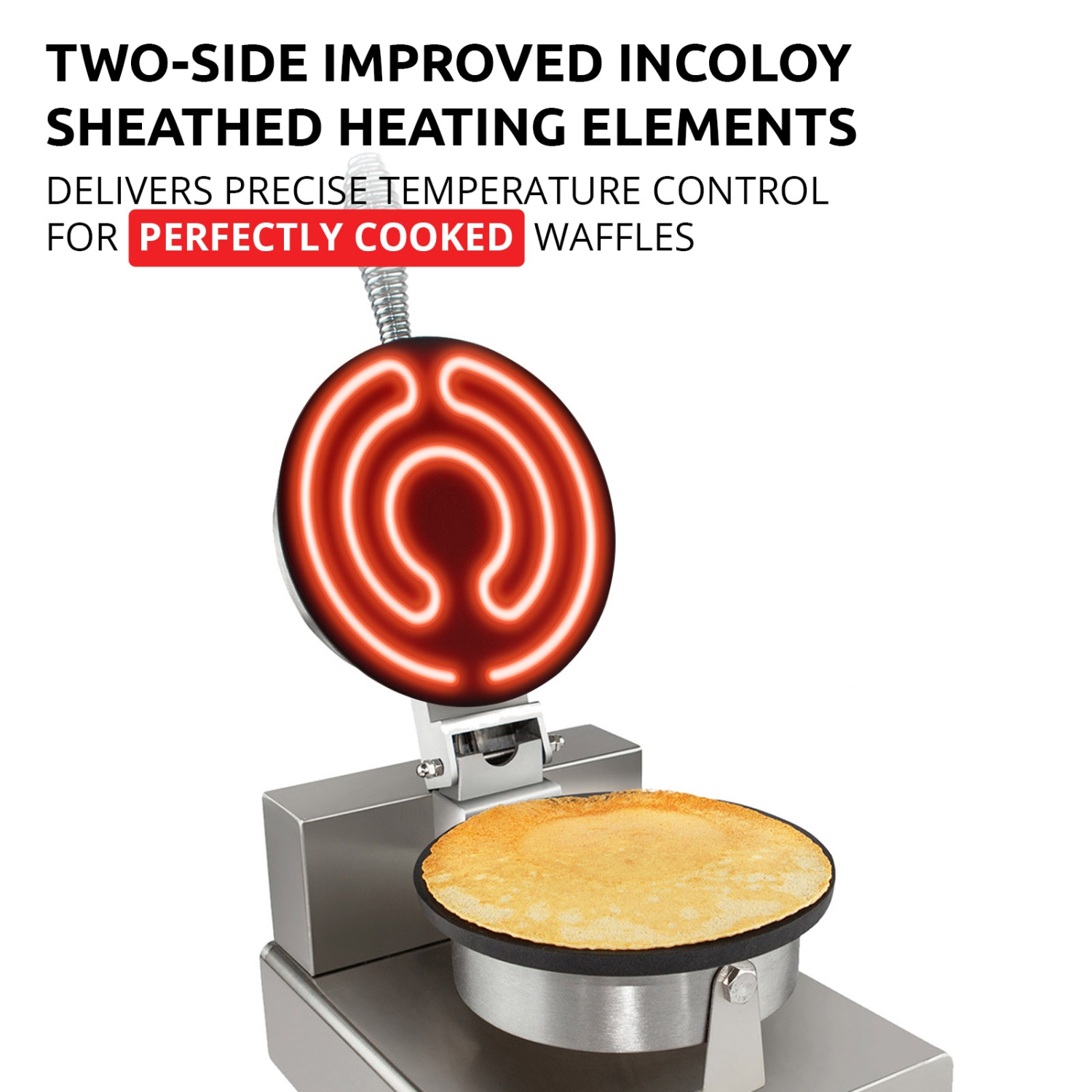 AP-598 Waffle Cone Maker | Electric Ice Cream Cone Maker | Stainless Steel | Non-stick | Manual Control | 110V