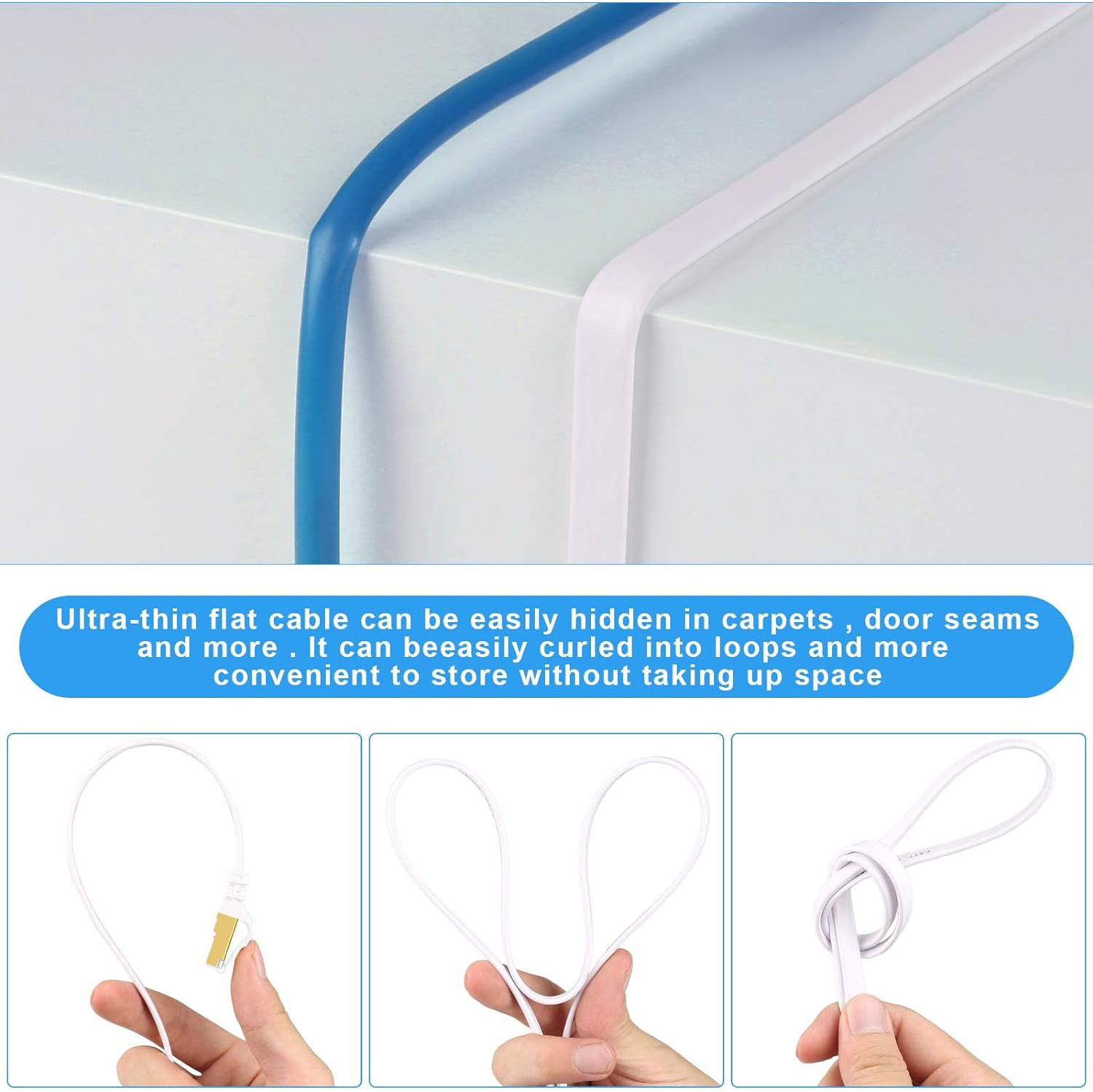 Câble Ethernet blindé CAT7 avec connecteur RJ45 sans barrière pour modems, routeurs, LAN, ordinateurs 25FT 50FT 75ft 100FT