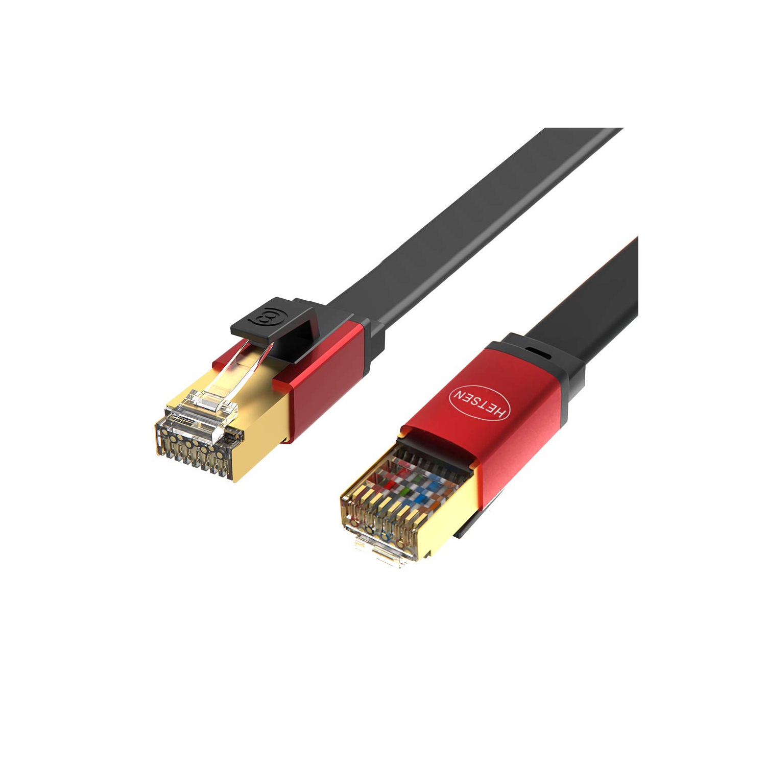 Cat 8 Ethernet Cable 3ft Shielded, 40Gbps High Speed 26AWG, 2000Mhz SFTP Patch Cord with Gold Plated RJ45