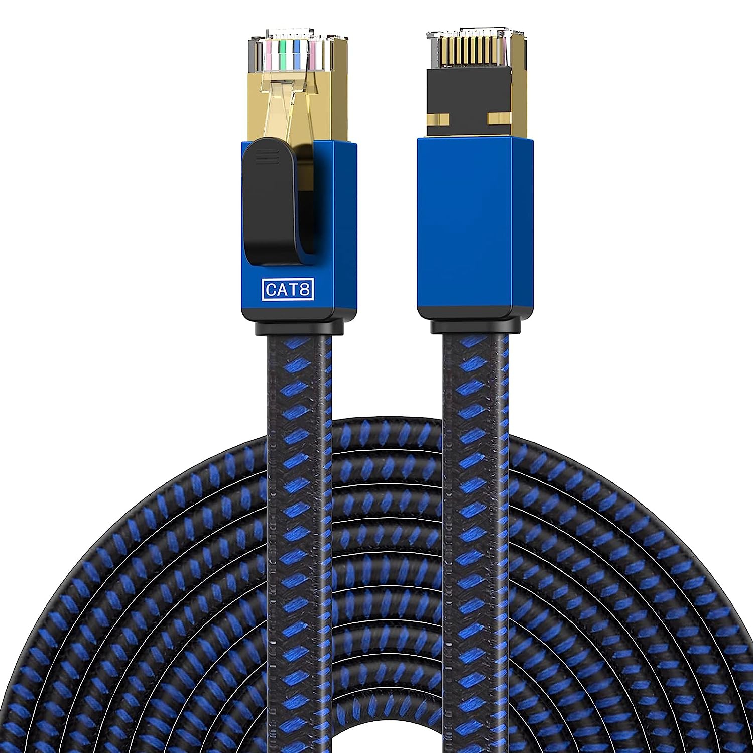 Cat 8 Ethernet Cable 15 FT,High Speed Internet Cable,Nylon Braided Network Cable RJ45 Connectors, 26AWG SSTP Shielded