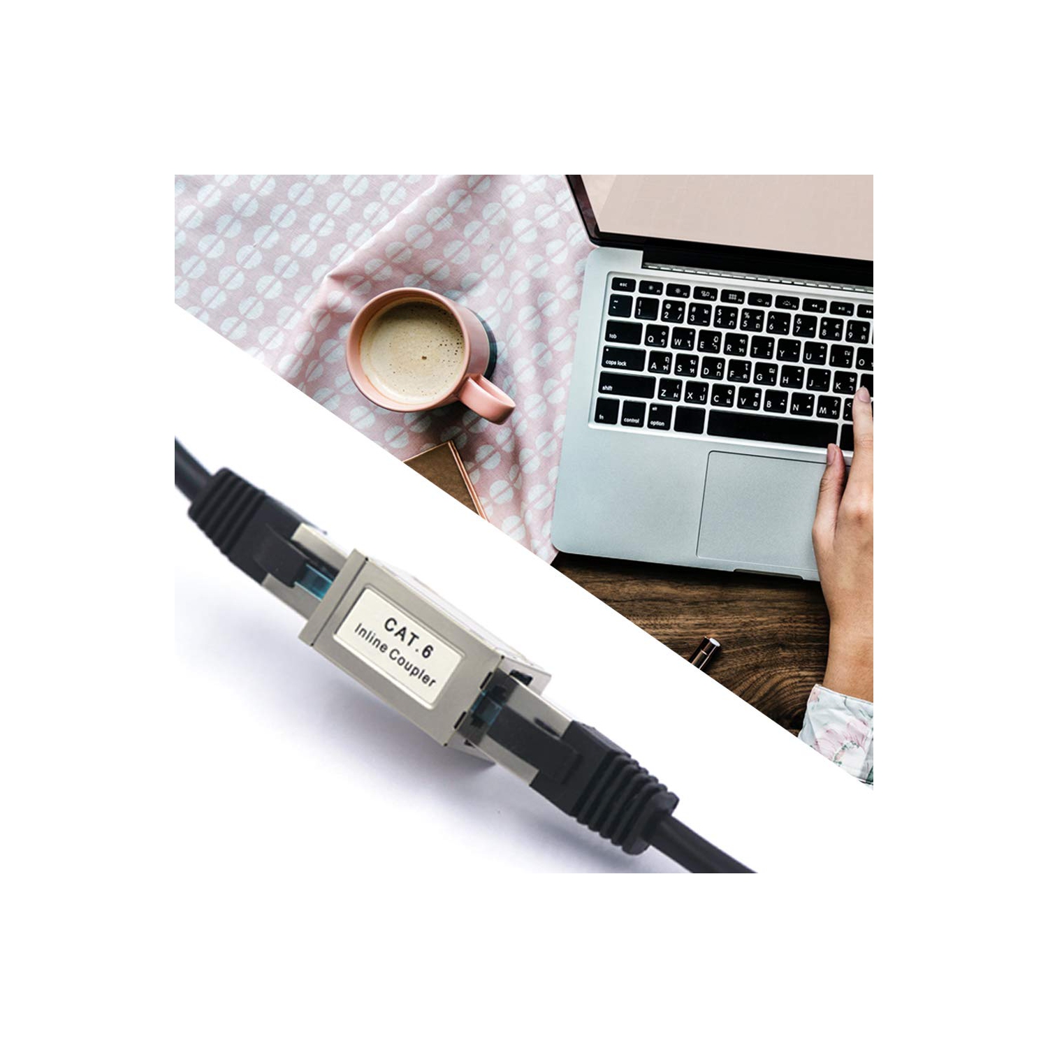 Coupleur blindé RJ45 Cat6, prolongateur de câble Ethernet CAT6/CAT5E/CAT5 coupleur aligné PoE femelle à femelle