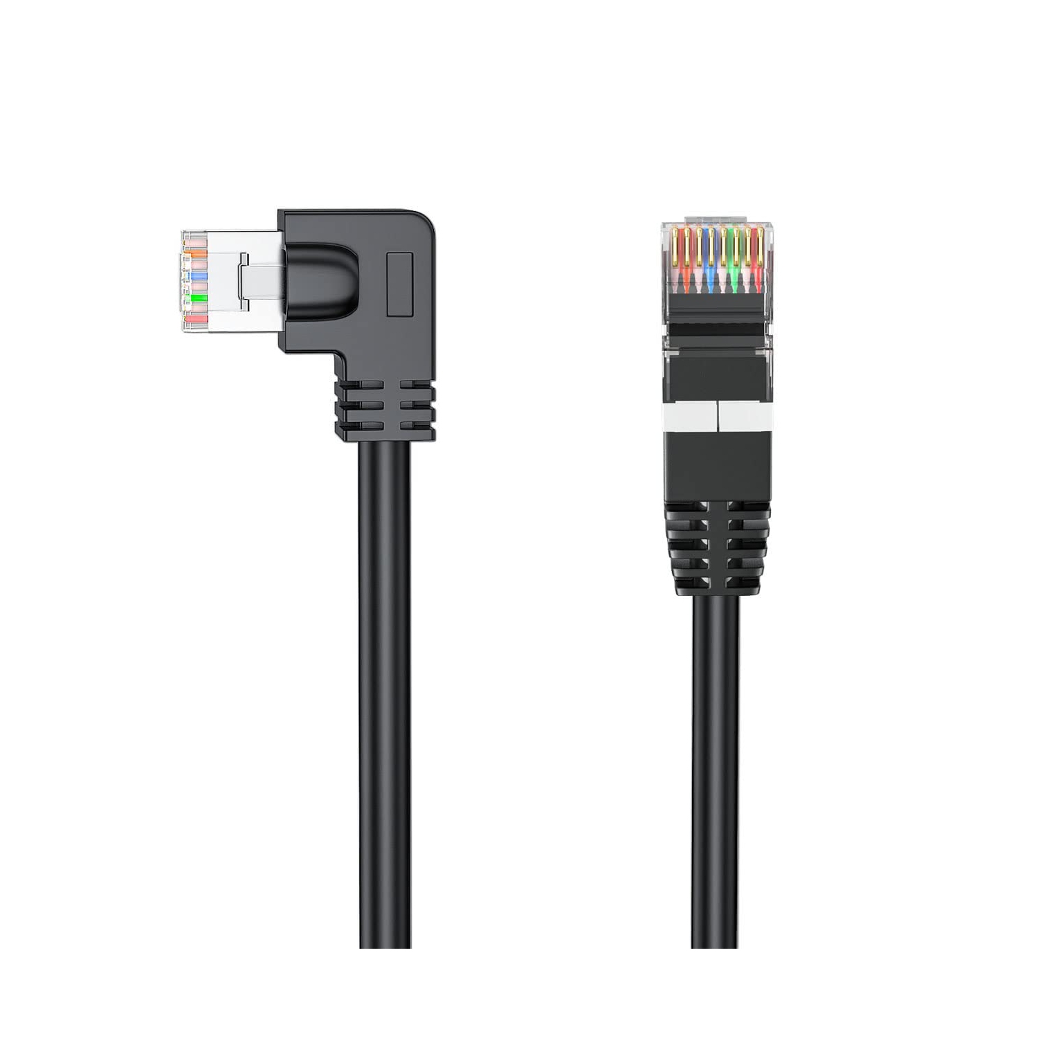 Câble Ethernet Cat 6 blindé à angle gauche et à angle droit de 90 degrés câble réseau CAT6 RJ45 Gigabit Internet
