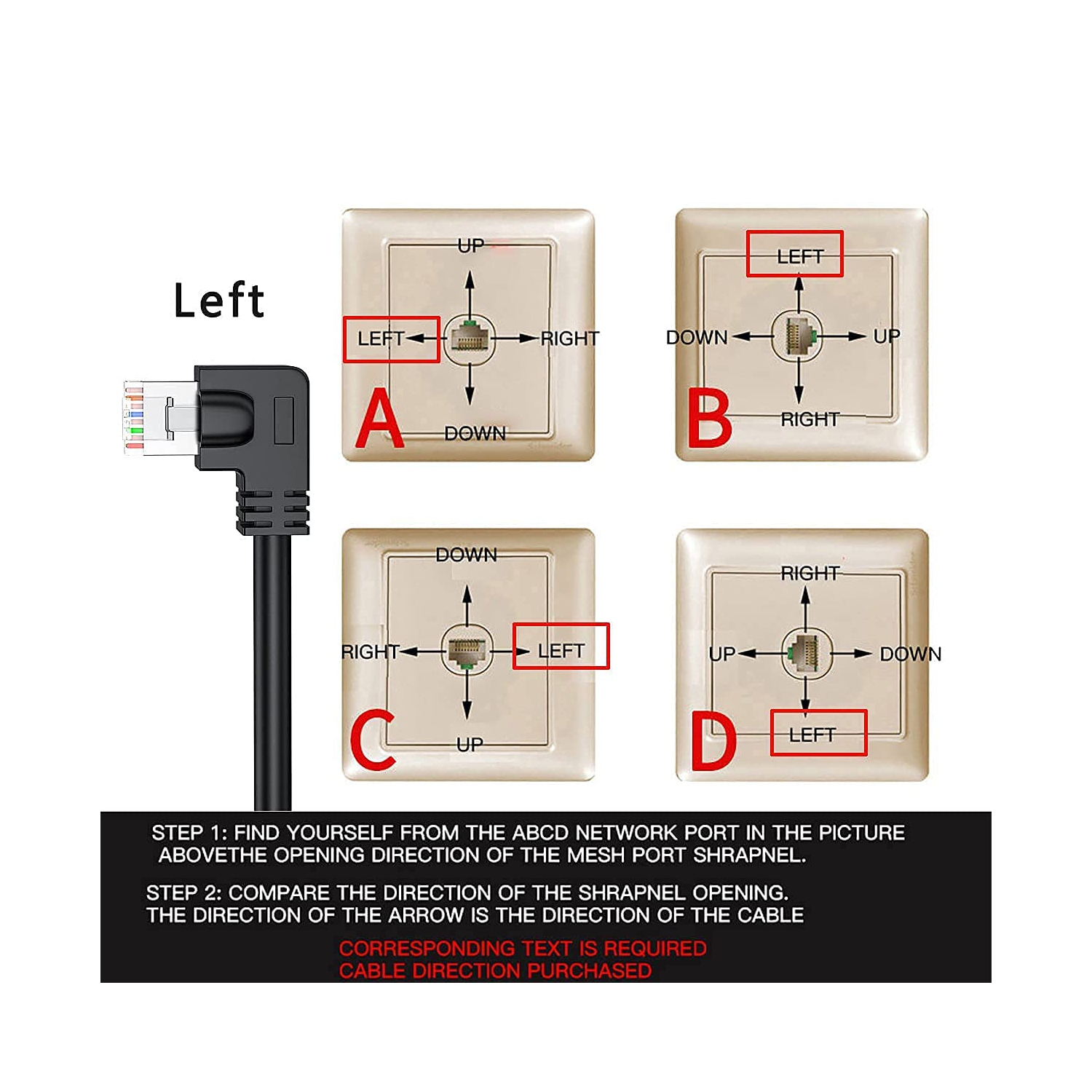 Câble Ethernet Cat 6 blindé à angle gauche et à angle droit de 90 degrés câble réseau CAT6 RJ45 Gigabit Internet