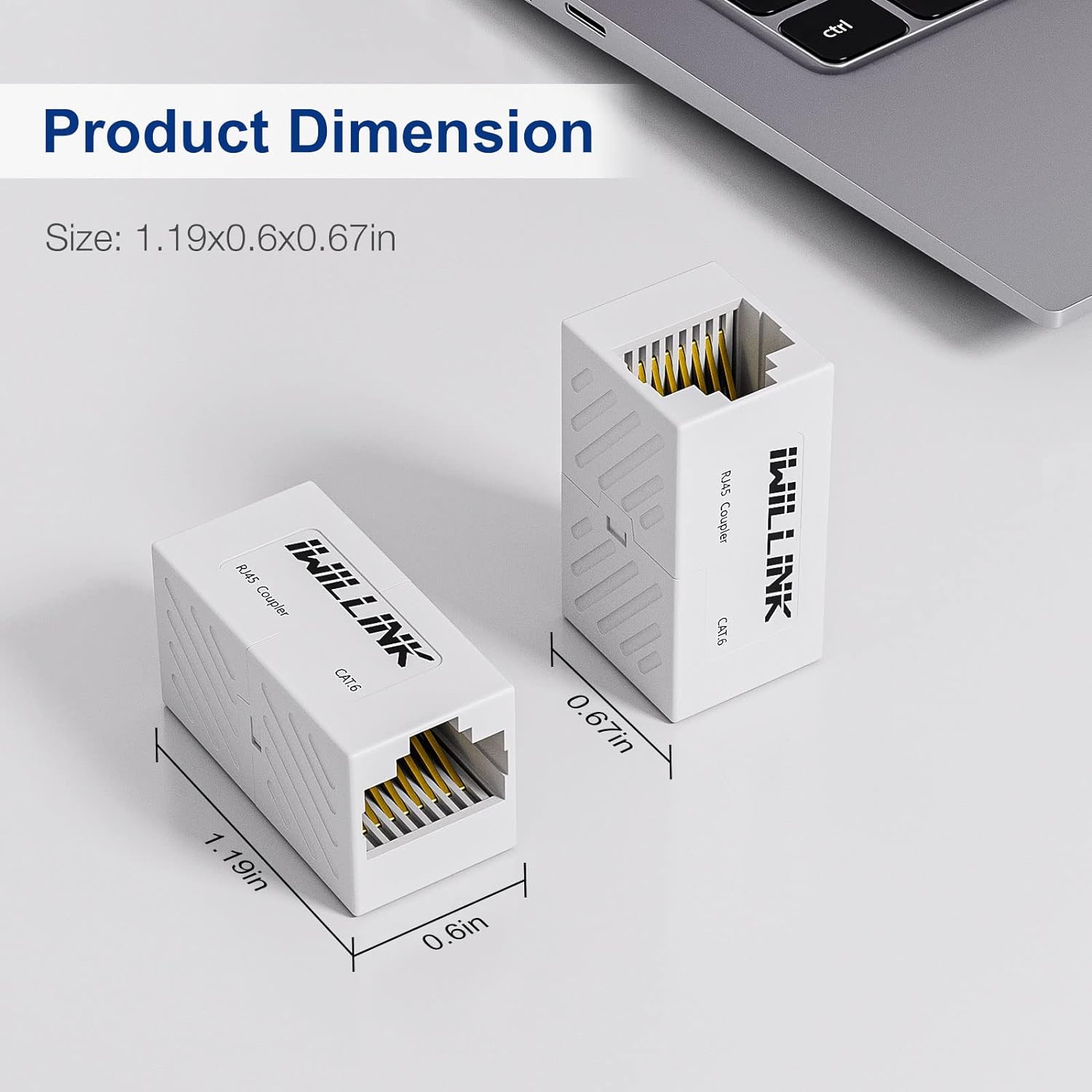 RJ45 Coupler, Ethernet Coupler, RJ45 Connector for Cat5e/Cat6/Cat7 Ethernet Cable, Extender Adapter Female to