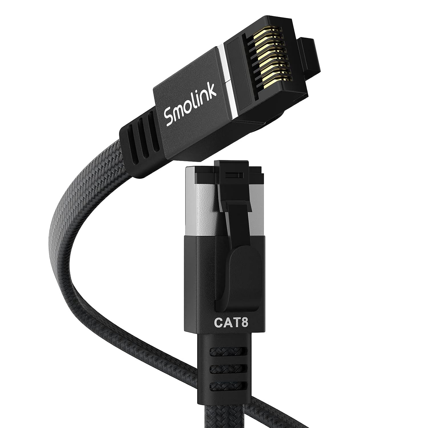 Cat 8 Ethernet Cable 3 ft, Nylon Braided High Speed Network Cable LAN Cable Patch Cord, 40Gbps 2000Mhz SFTP