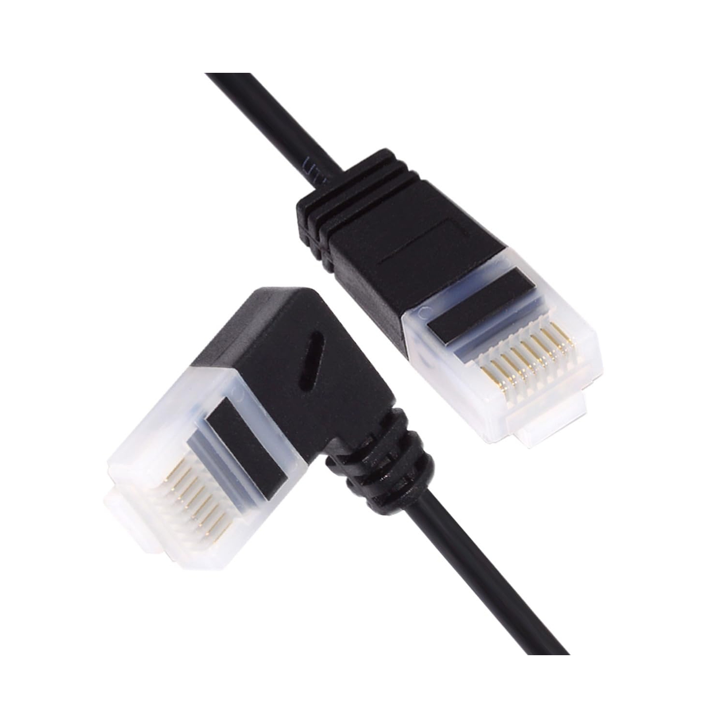 Ultra Thin Slim Cat6 Ethernet Cable RJ45 Left Angled UTP Network Cable Patch Cord 90 Degree Cat6a LAN for Laptop