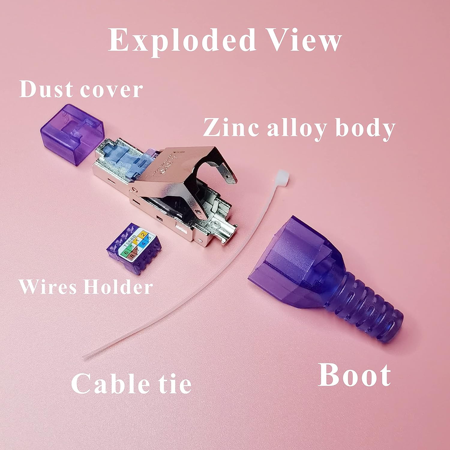 CAT7 connecteurs Ethernet RJ45, pointe blindée sans outil vers le bas du câble réseau CATC 6 A/CAT6/CAT5E/CAT5, sans sertir mâle