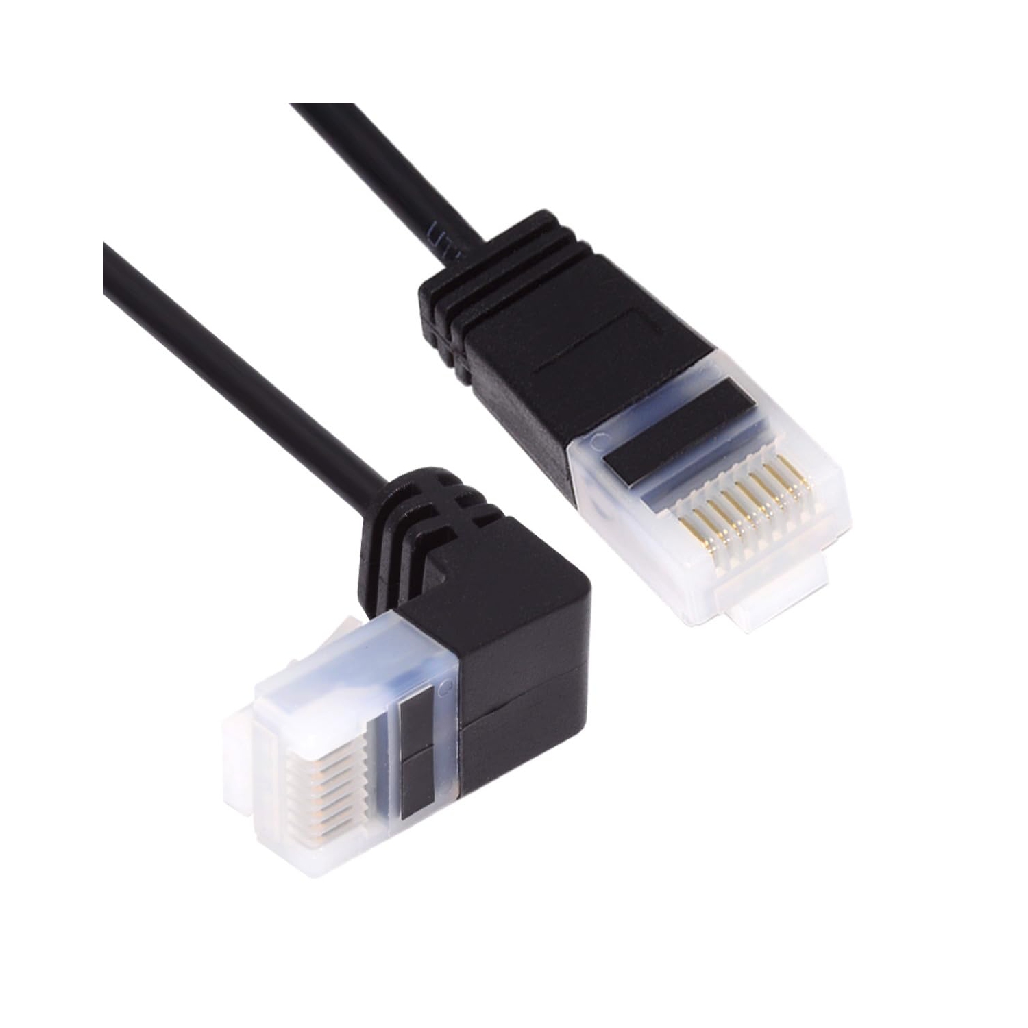 Ultra Thin Slim Cat6 Ethernet Cable RJ45 Down Angled UTP Network Cable Patch Cord 90 Degree Cat6a LAN for Laptop