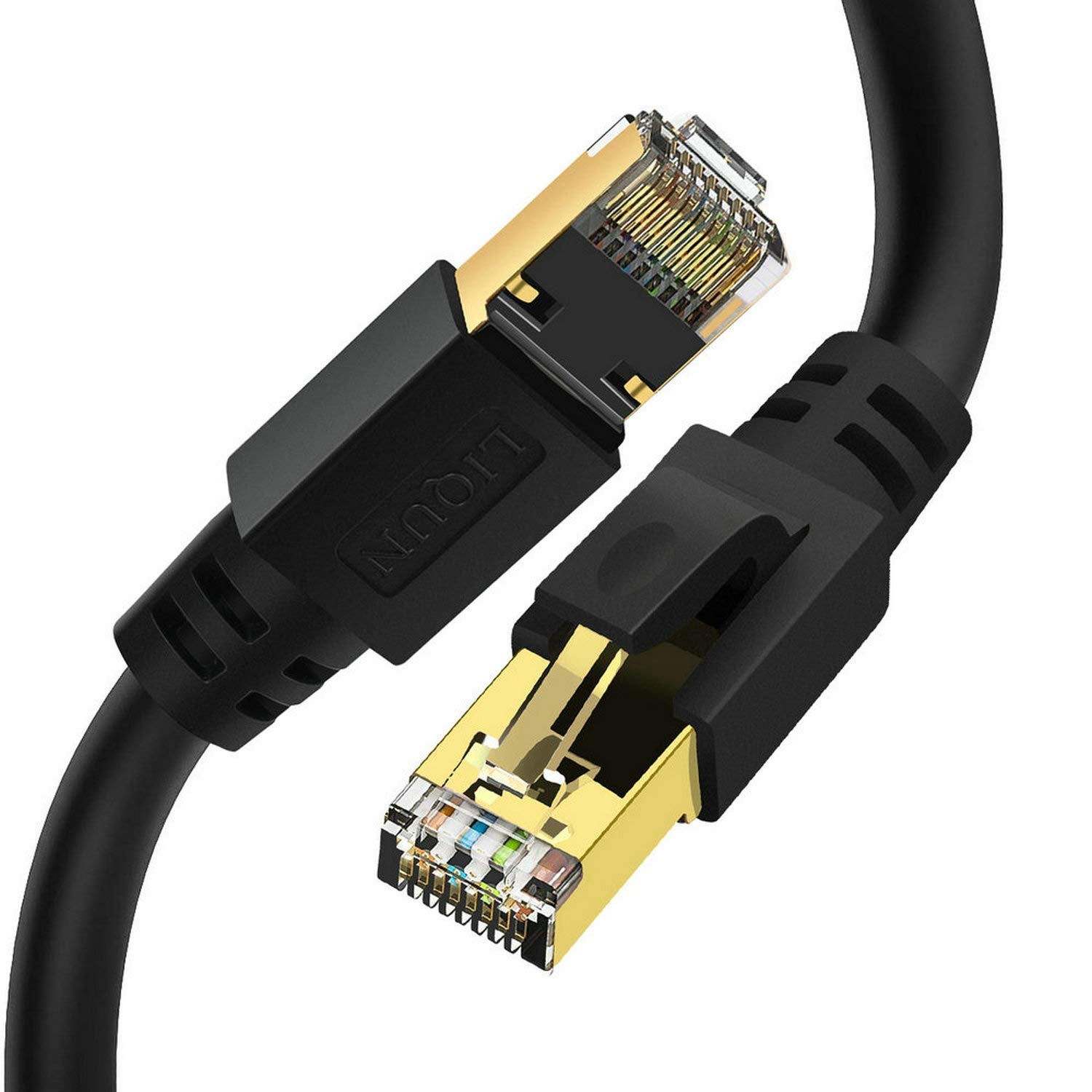 Cat 8 Ethernet Cable 30ft, Internet Cable, 40Gbps 2000MHz High Speed SFTP Patch Cables with Gold Plated RJ45