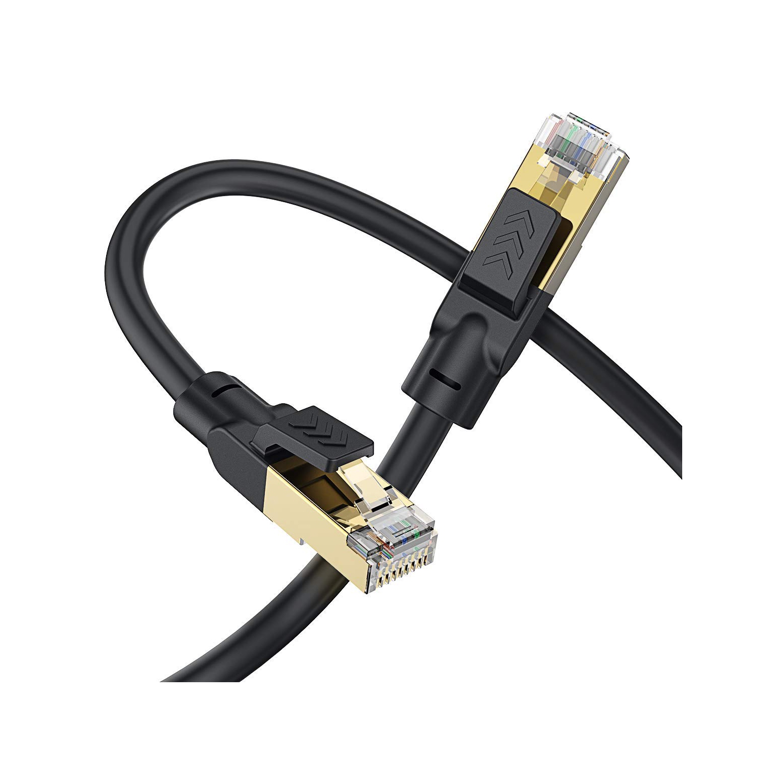 Cat 8 Ethernet Cable 12ft, Heavy Duty High Speed 26AWG Cat8 LAN Network Cable 40Gbps, 2000Mhz SFTP Internet