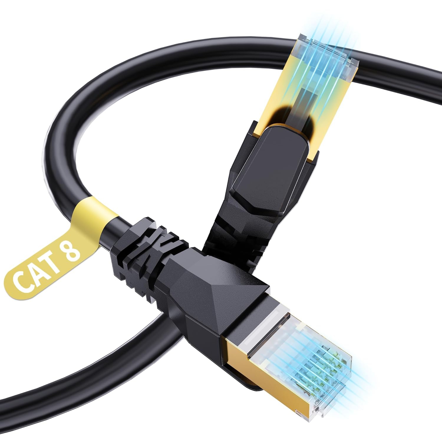 Cat 8 Ethernet Cable 10ft, 40Gbps 2000Mhz High Speed Network Cable Shielded for Outdoor&Indoor, 26AWG High