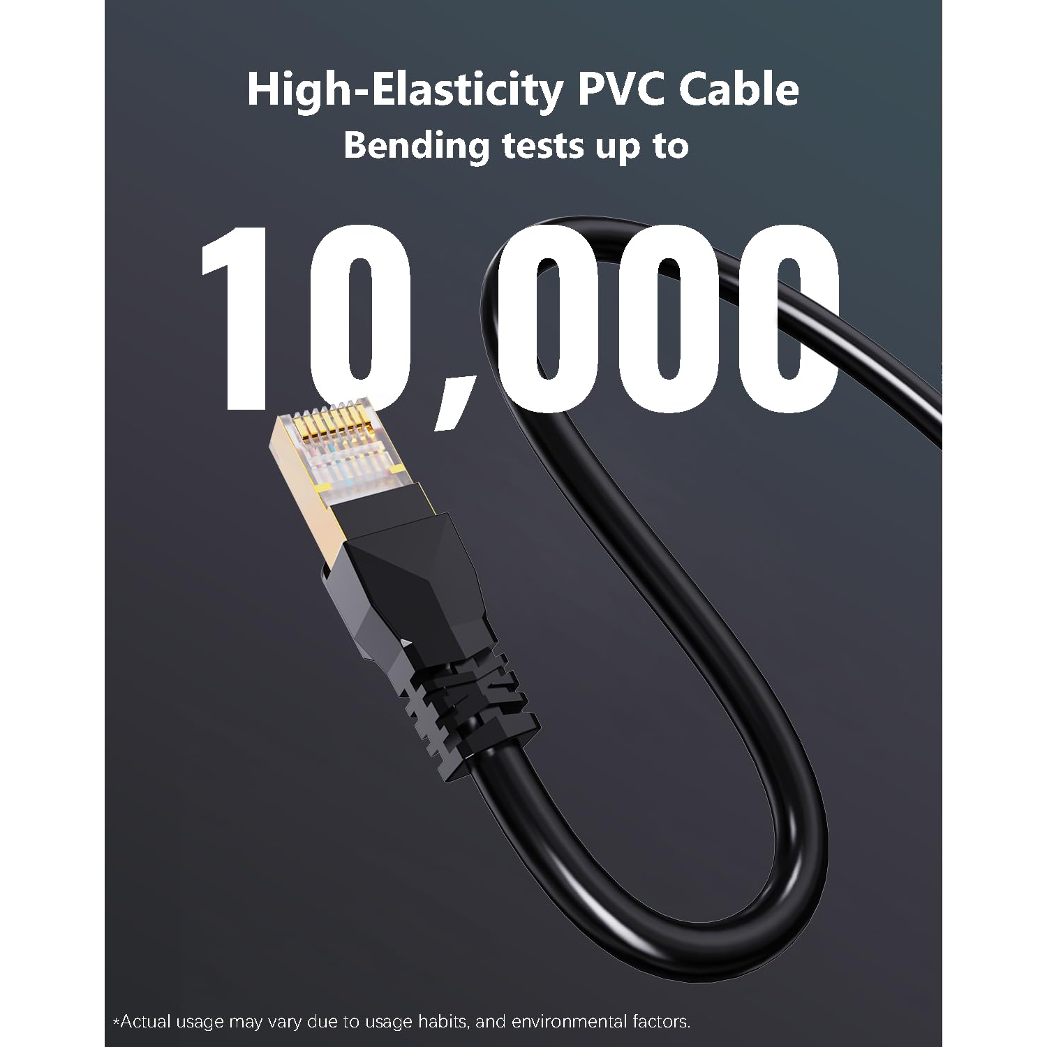 Cat 8 Ethernet Cable 10ft, 40Gbps 2000Mhz High Speed Network Cable Shielded for Outdoor&Indoor, 26AWG High